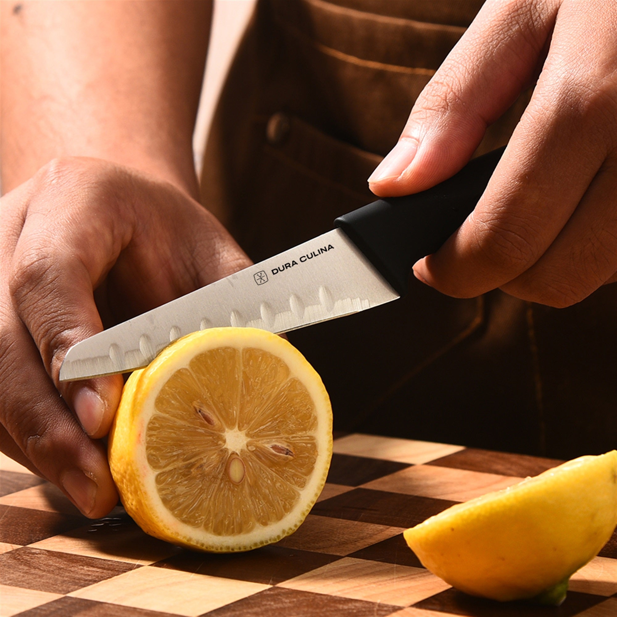2-Piece Santoku Knife Set - High Carbon Stainless Steel Blades with Ergonomic Handles, Matching Blade Guards, Japanese Style Kitchen Knives