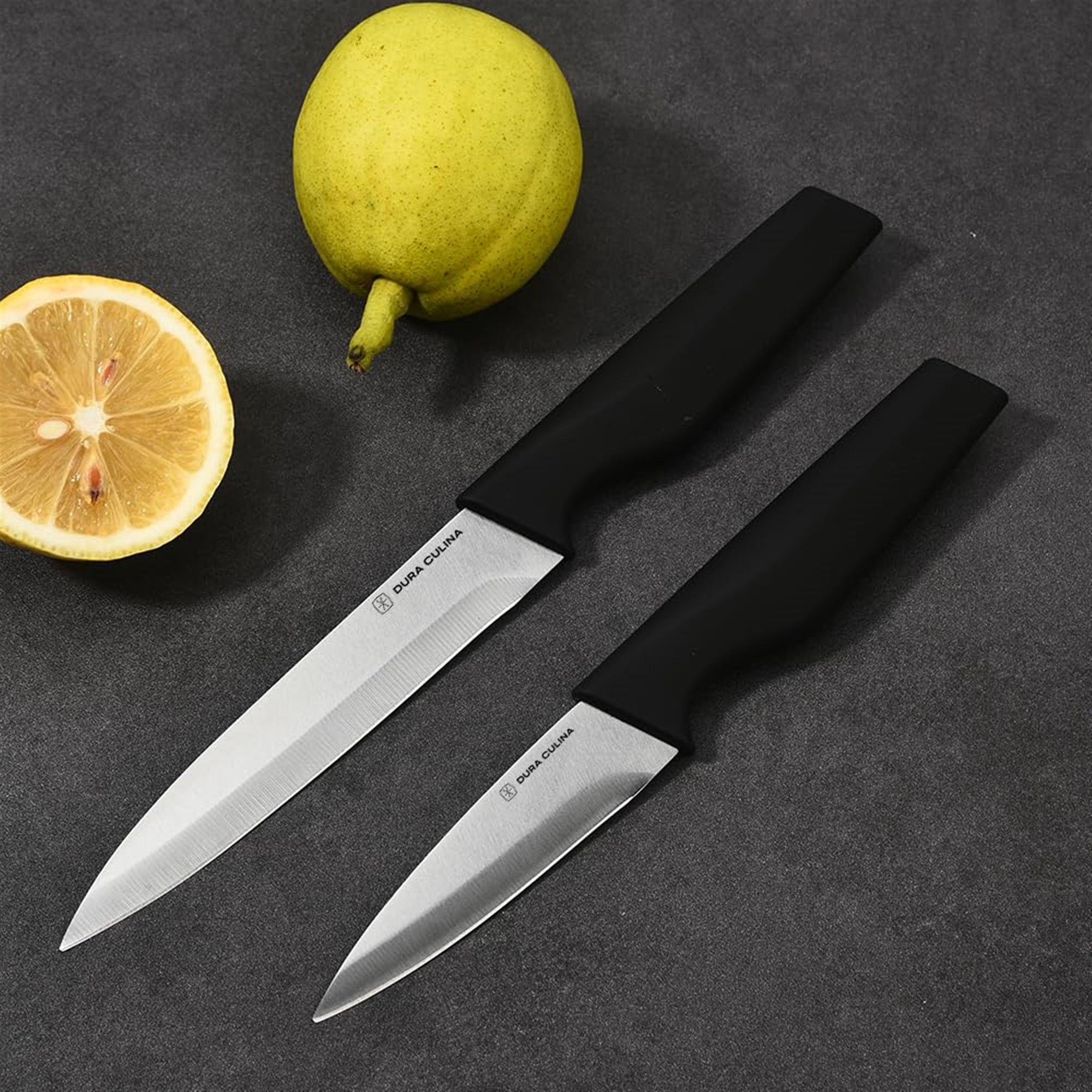 2-Piece Utility Knife Set - High Carbon Stainless Steel Blades with Ergonomic Handles, Matching Blade Guards,