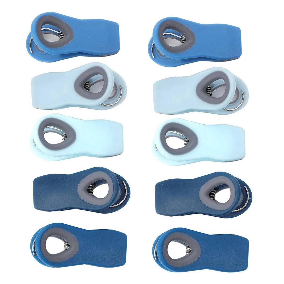 10-Piece Magnetic Bag Clip Set, Multi Blue