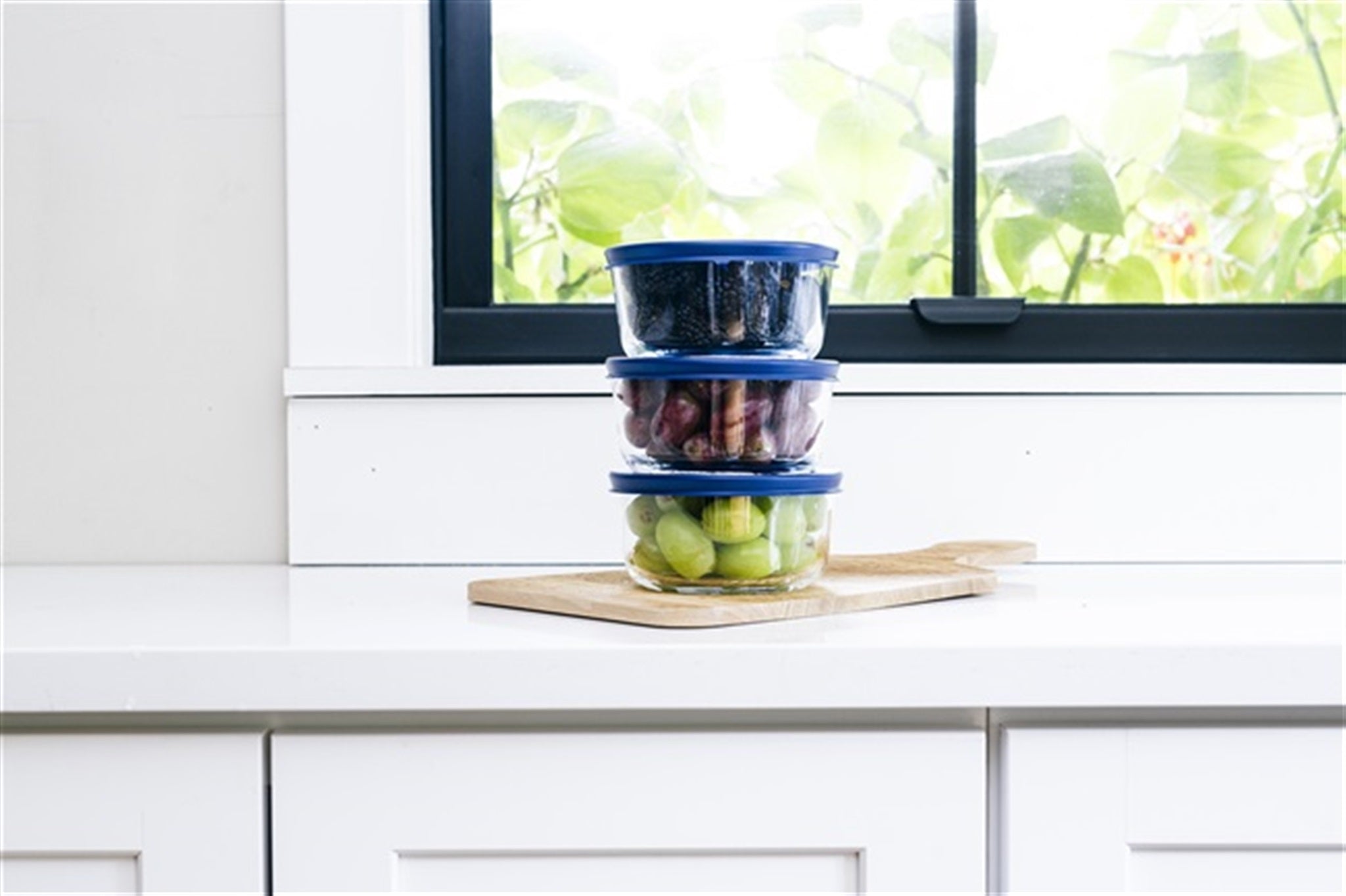 12 Piece (2 Cup / 16oz) Round Glass Food Storage Container Set (6 Containers + 6 Lids) with Bonus Lids