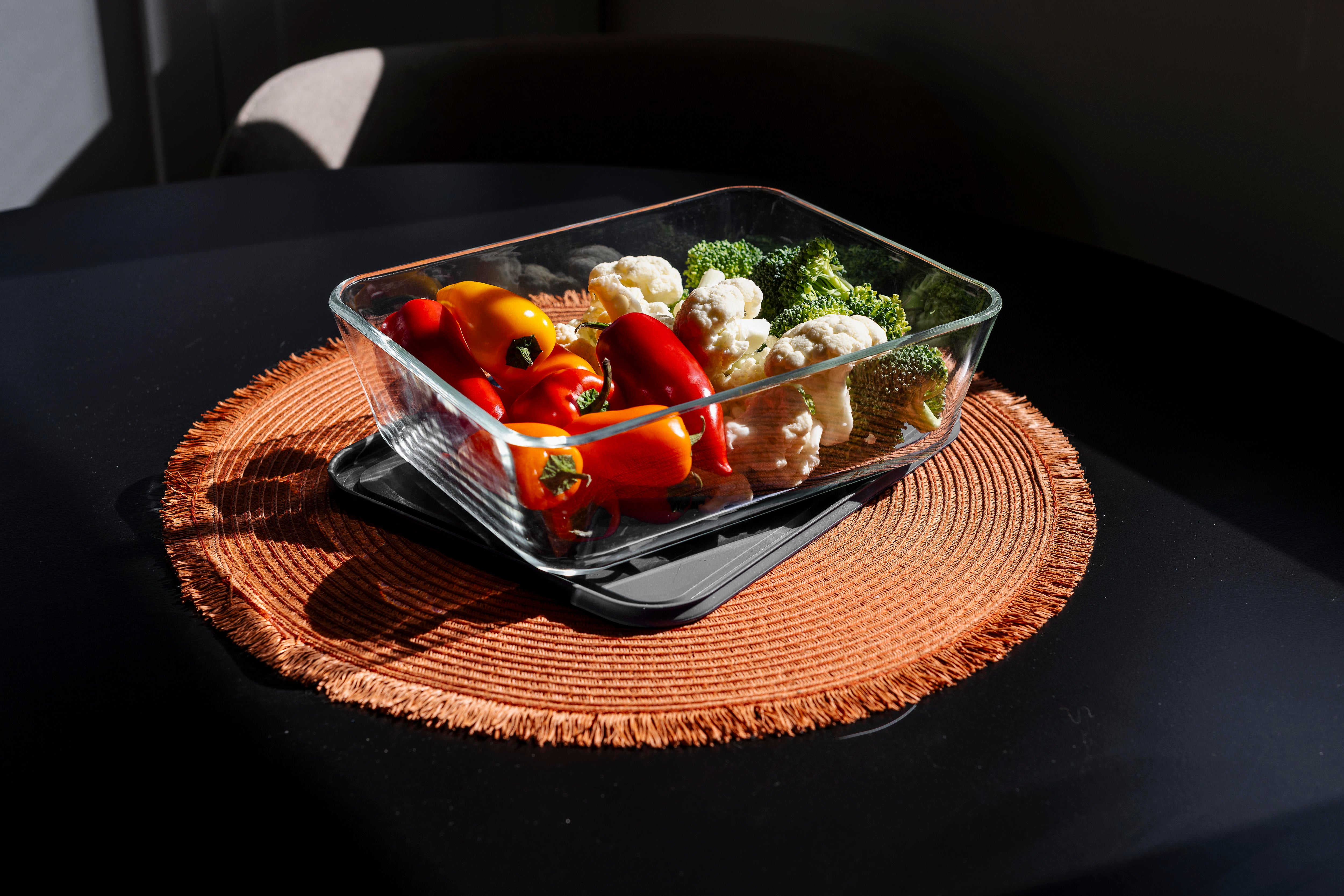 Glass Food Storage Containers - 4 Piece 11 Cup (2 Containers + 2 Lids) Rectangular Set