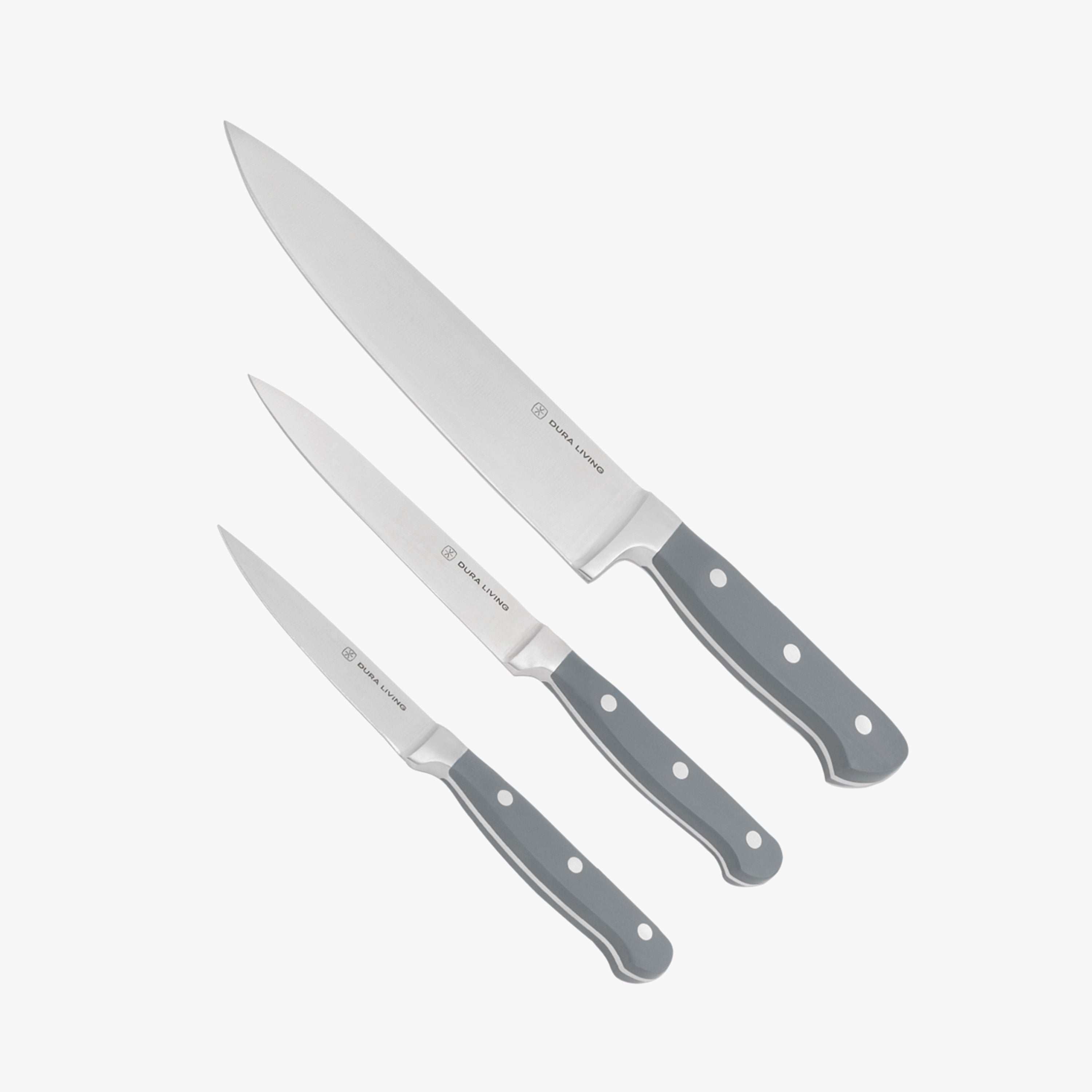 Superior 3-Piece Kitchen Knife Set- Gray