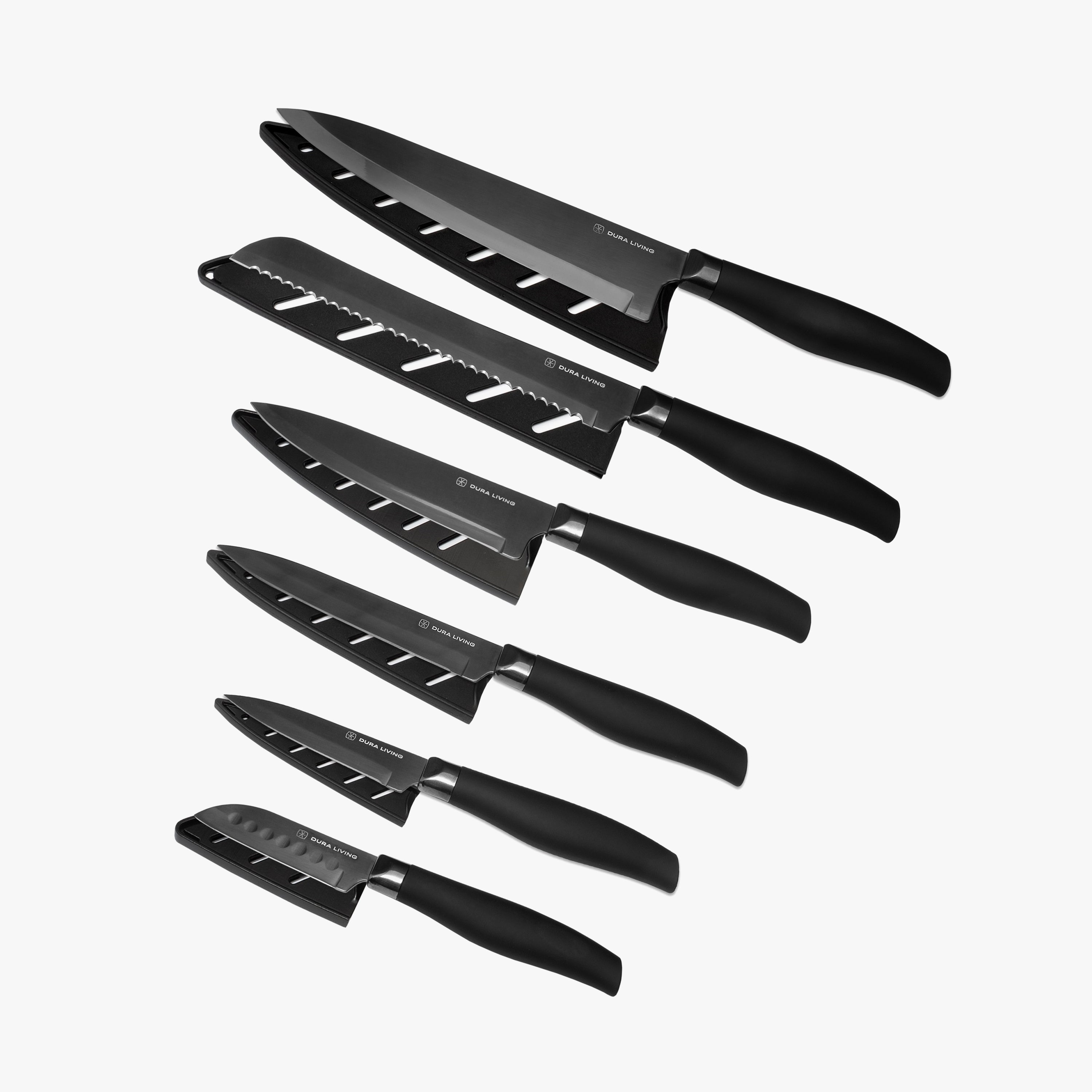 Titan 12 Piece Kitchen Knife Set - Black