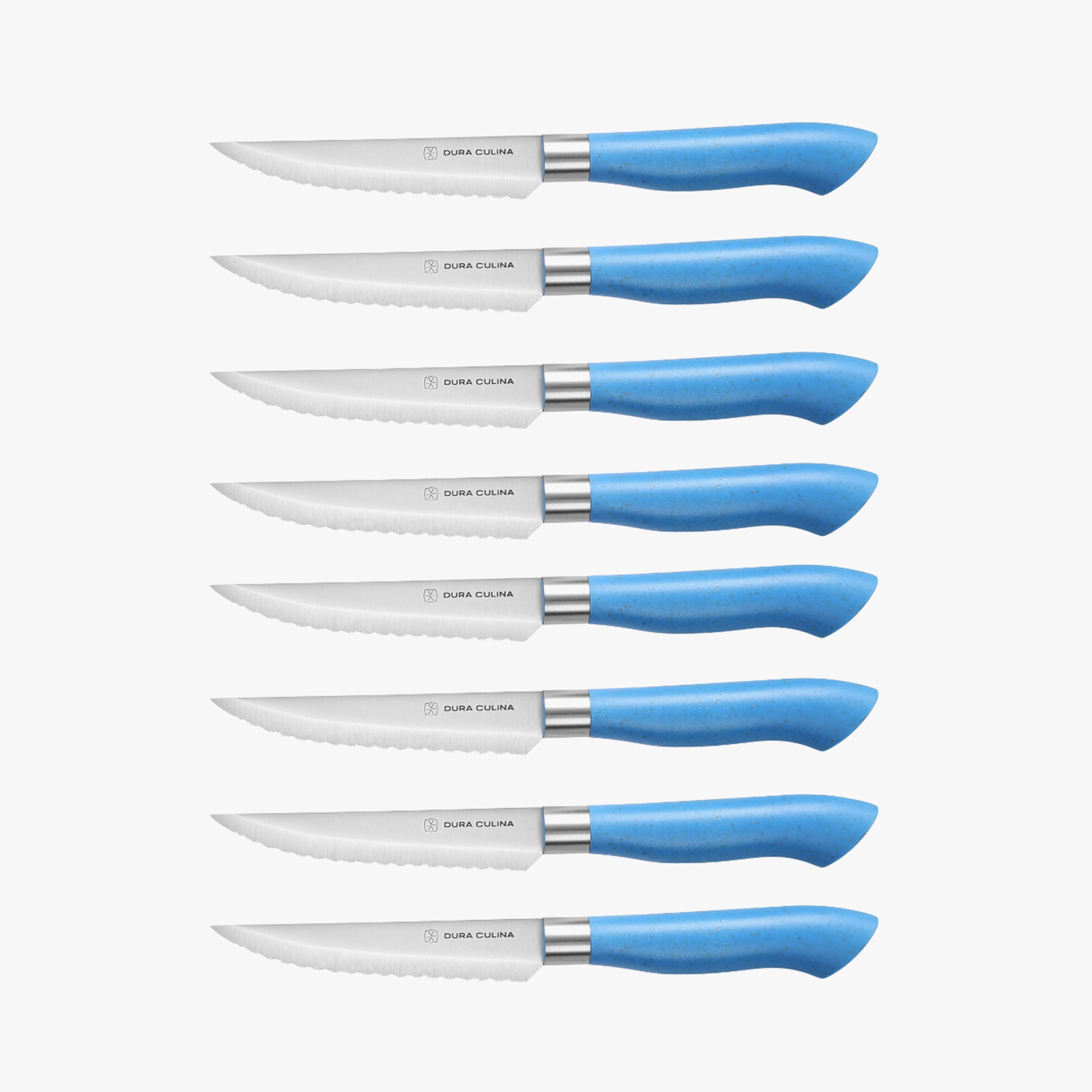 EcoCut 8 Piece Steak Knife Set, Blue
