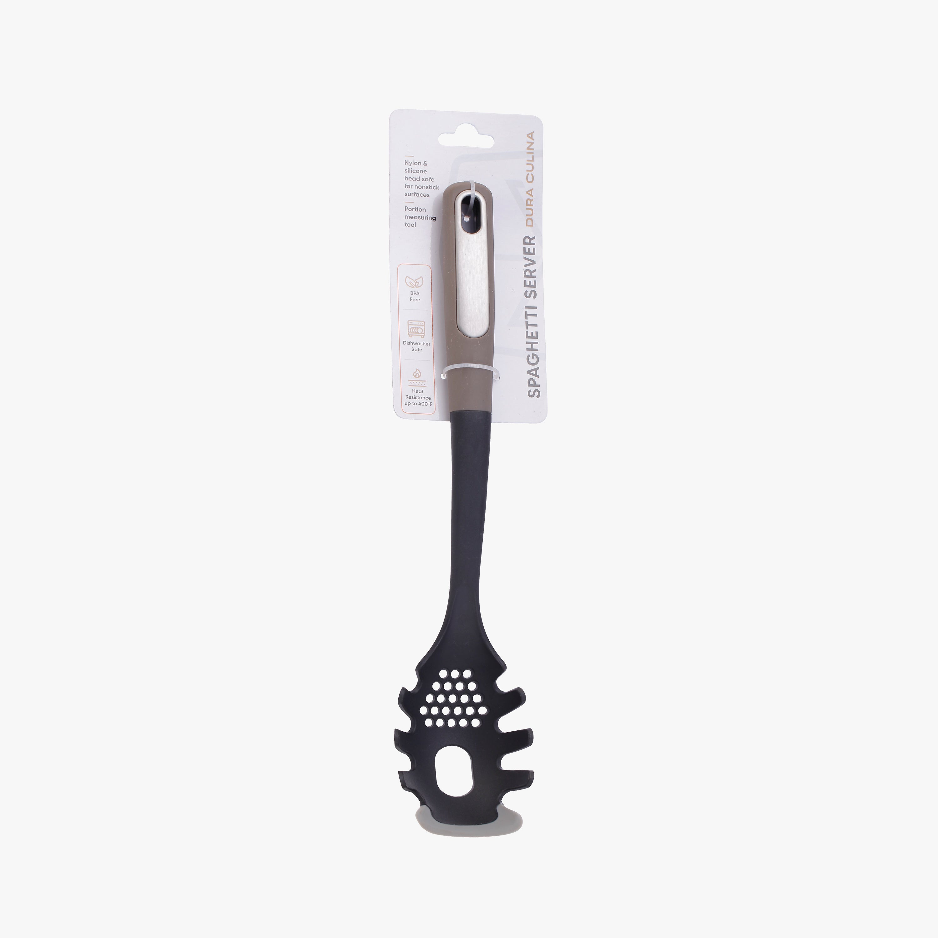 Silicone Scratch and Heat Resistance Edge Pasta Server, Grey