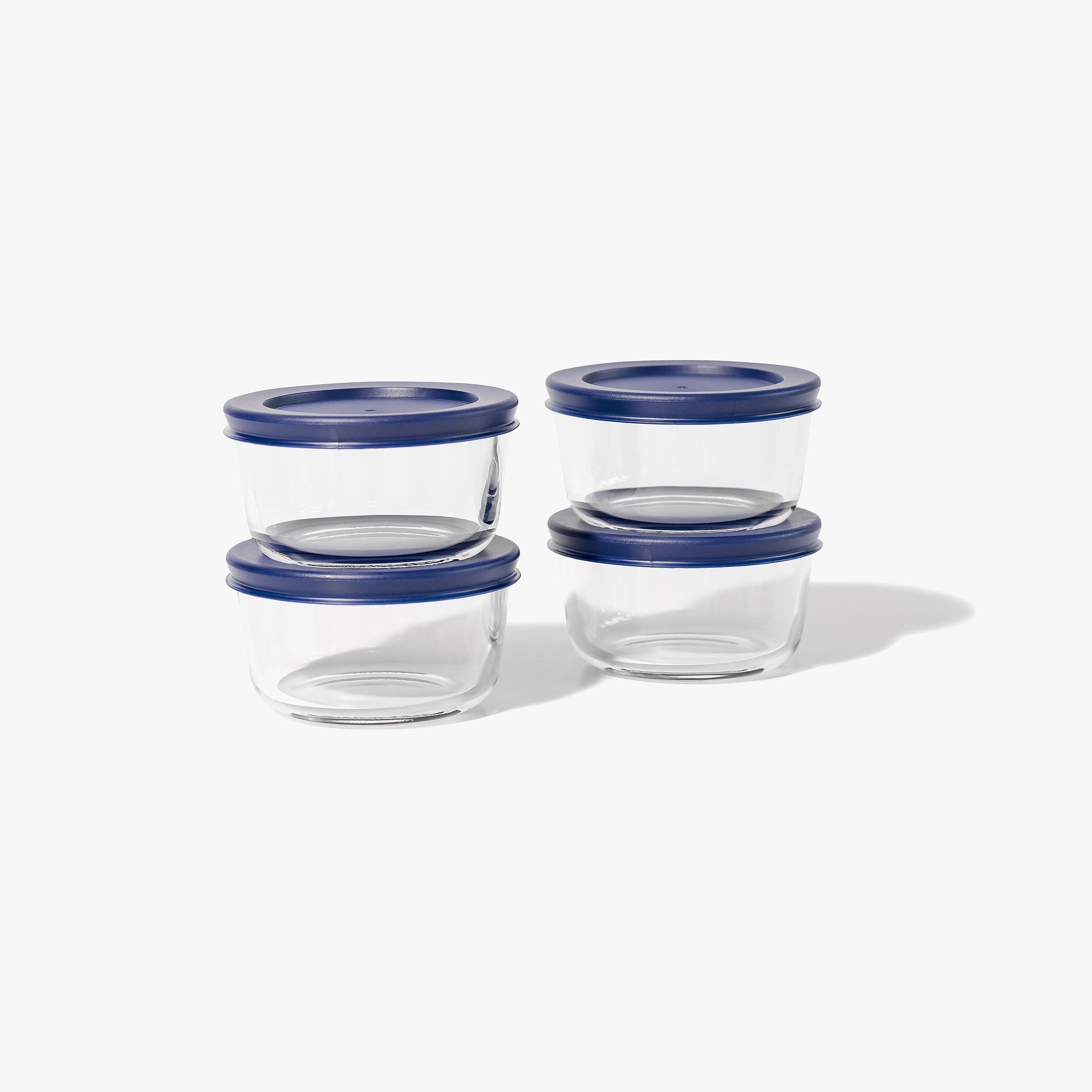 Glass Food Storage Containers - 8 Piece 1 Cup Set (4 Containers + 4 Lids)