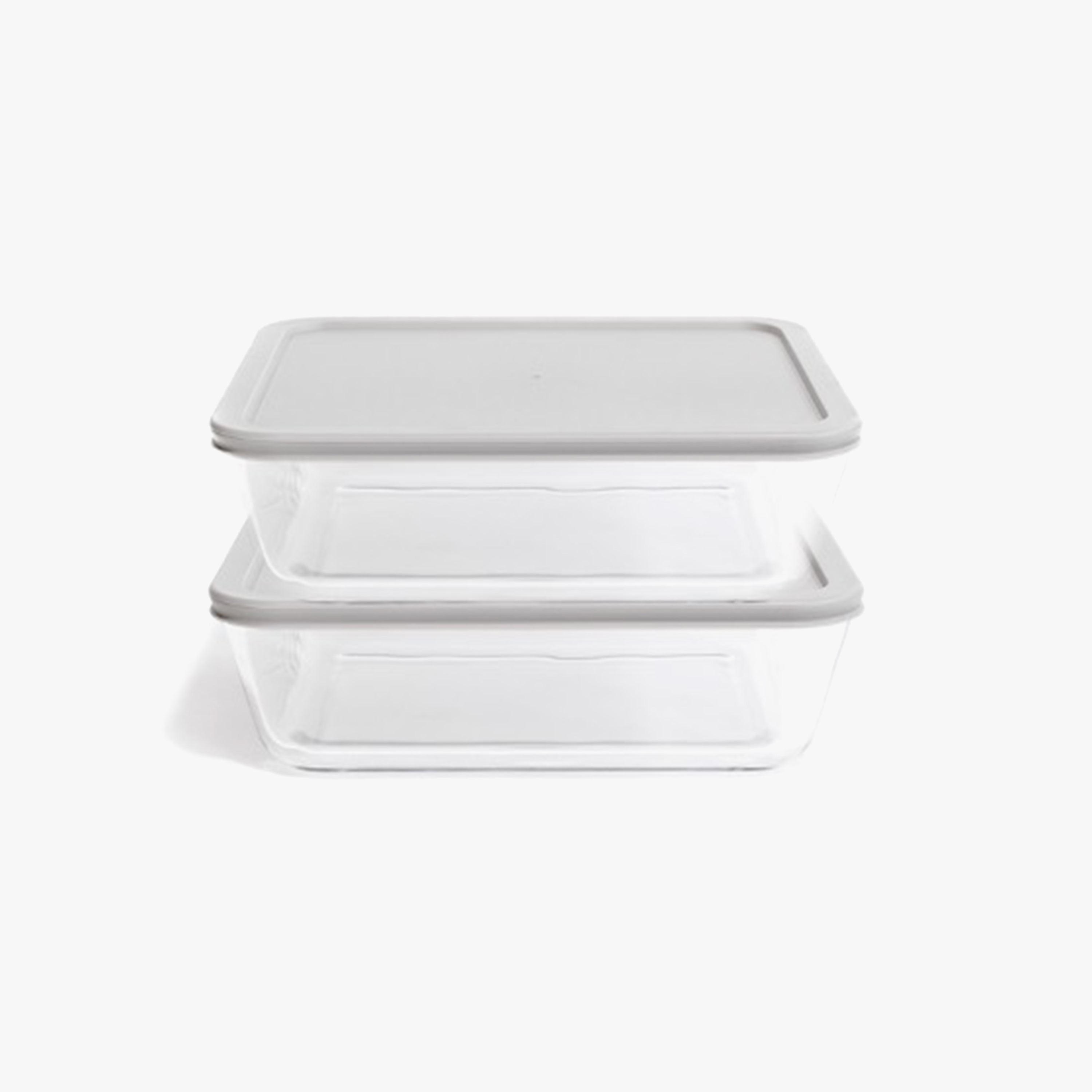 Glass Food Storage Containers - 4 Piece 11 Cup (2 Containers + 2 Lids) Rectangular Set