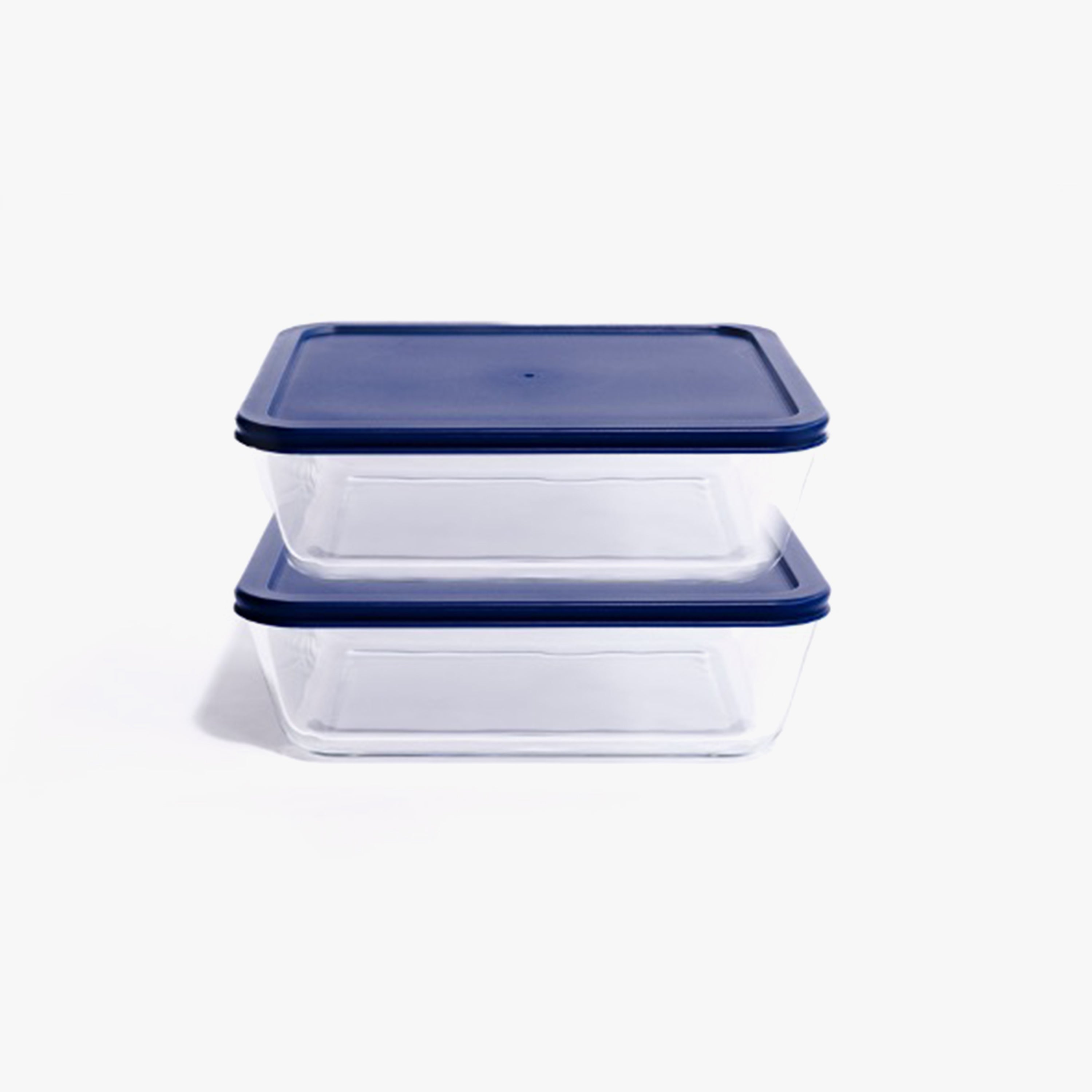 Glass Food Storage Containers - 4 Piece 11 Cup (2 Containers + 2 Lids) Rectangular Set