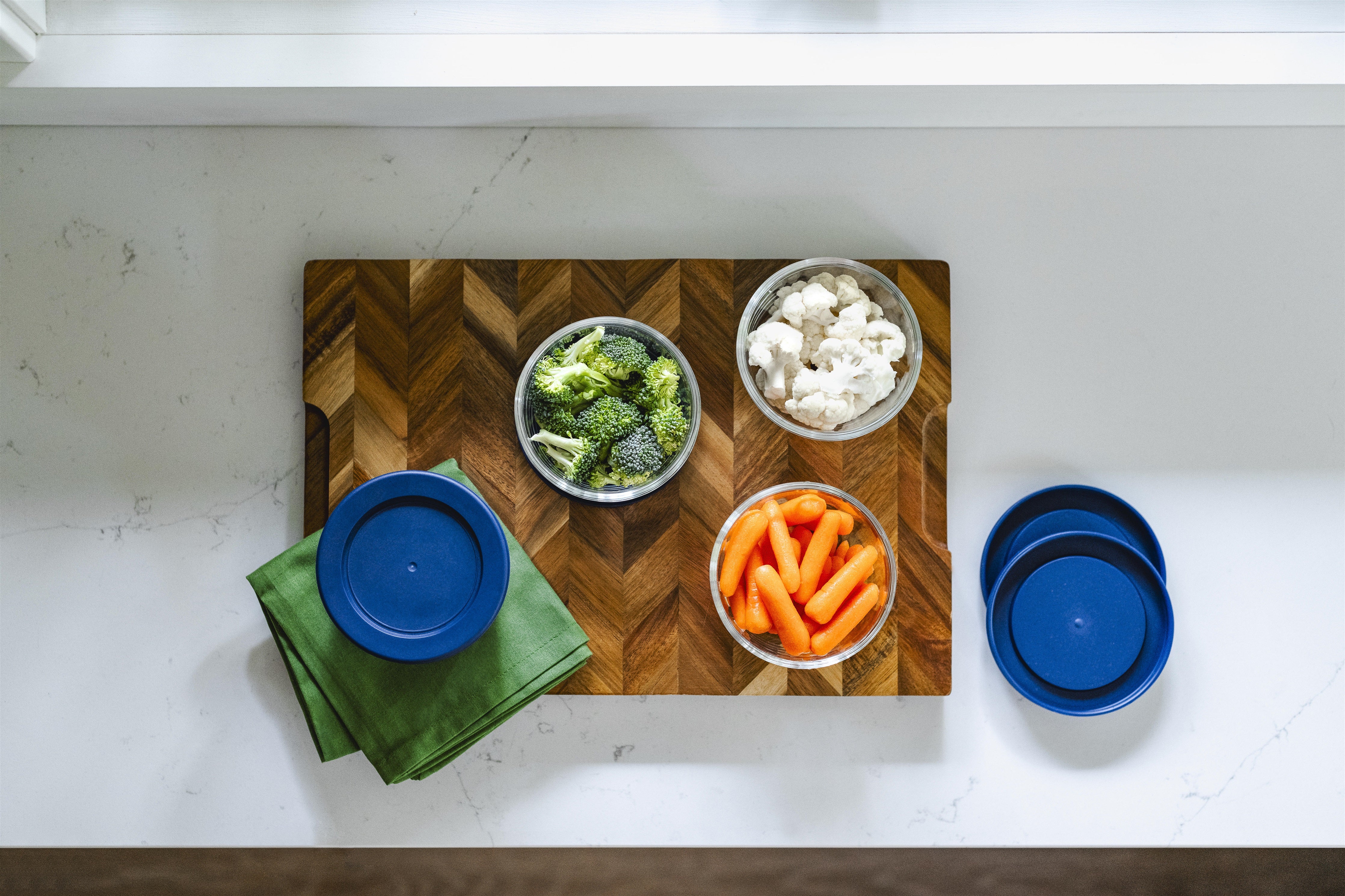 Glass Food Storage Containers - 8 Piece 1 Cup Set (4 Containers + 4 Lids)