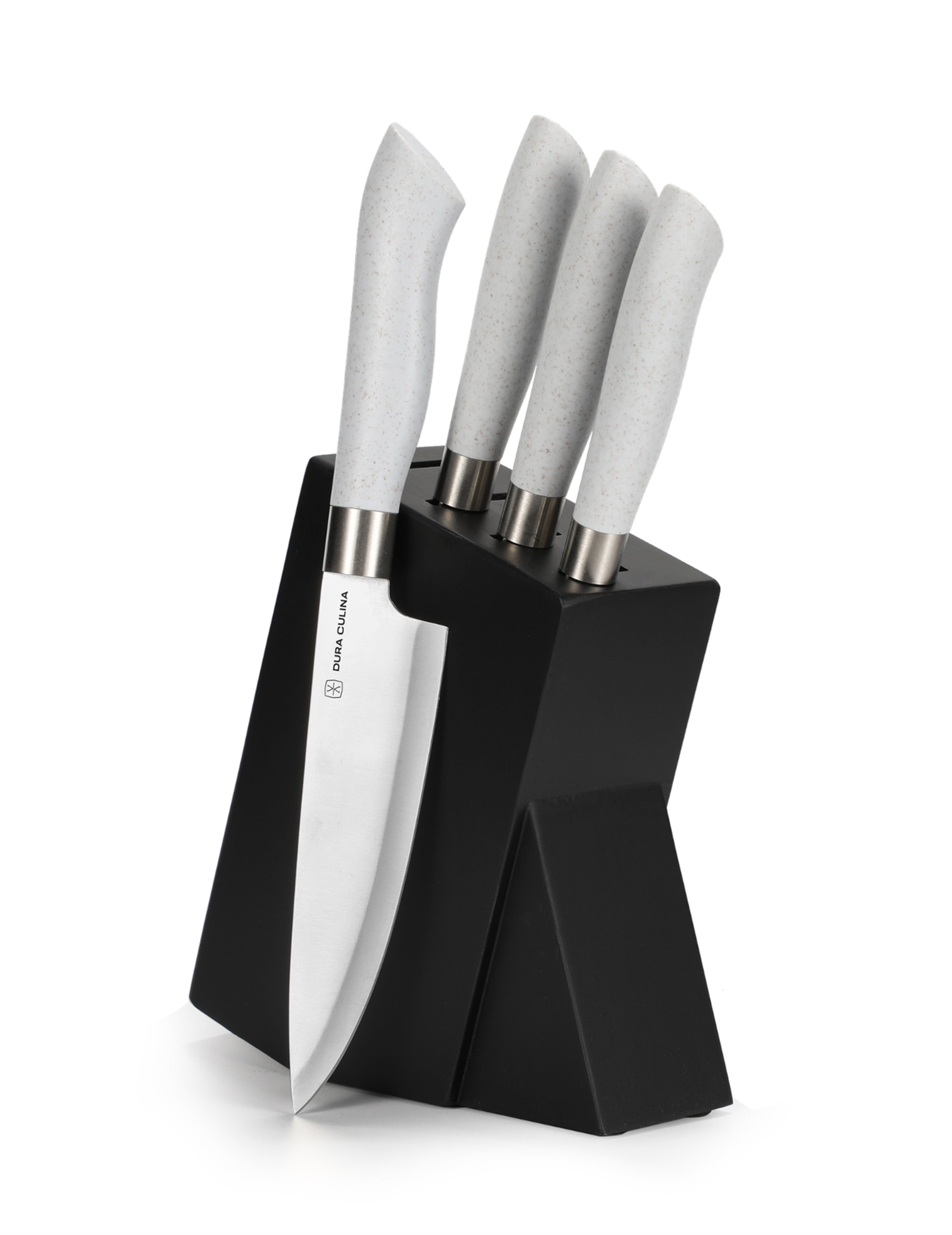 Eco-Cut 5-Piece Knife Block Set, Grey