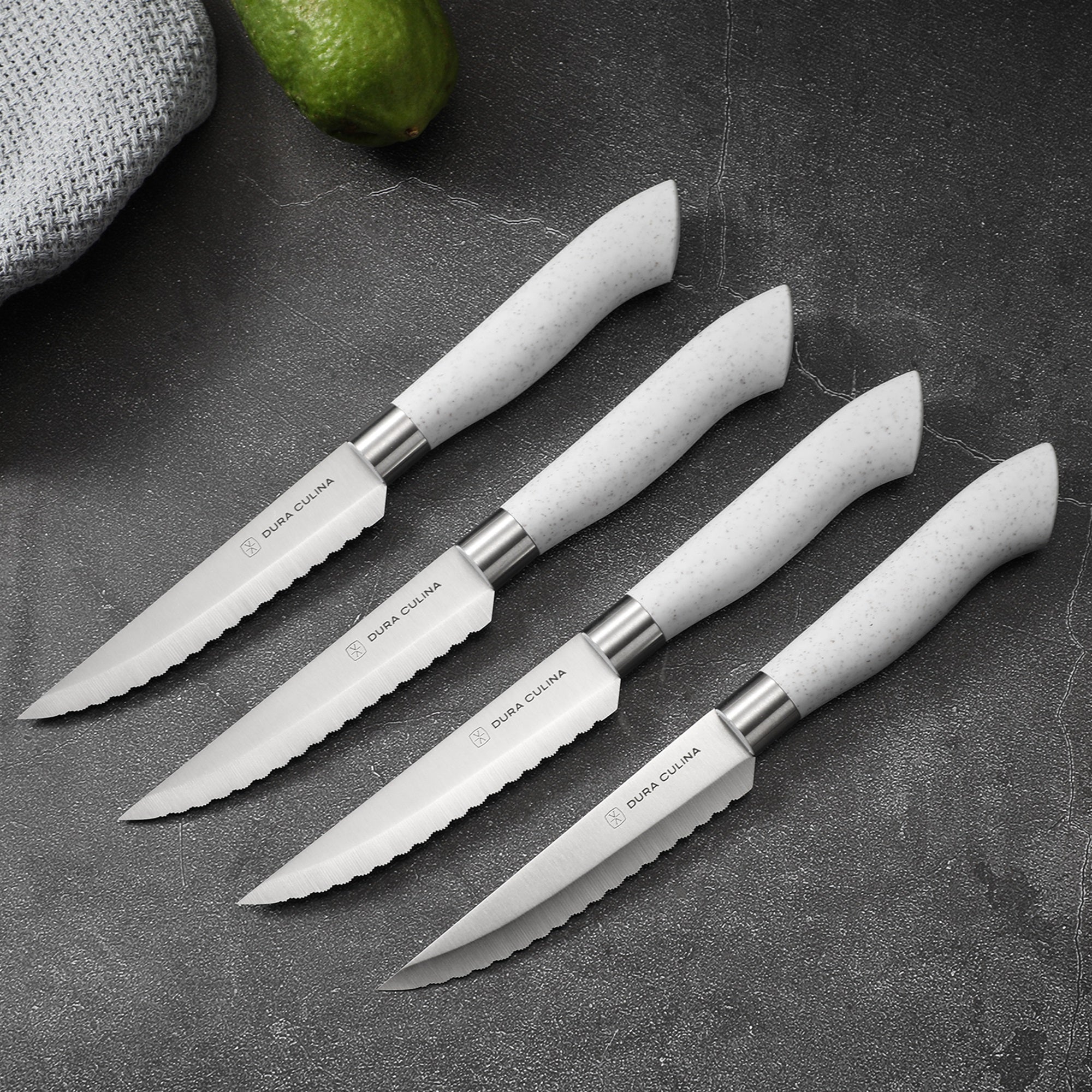EcoCut 8 Piece Steak Knife Set, Grey
