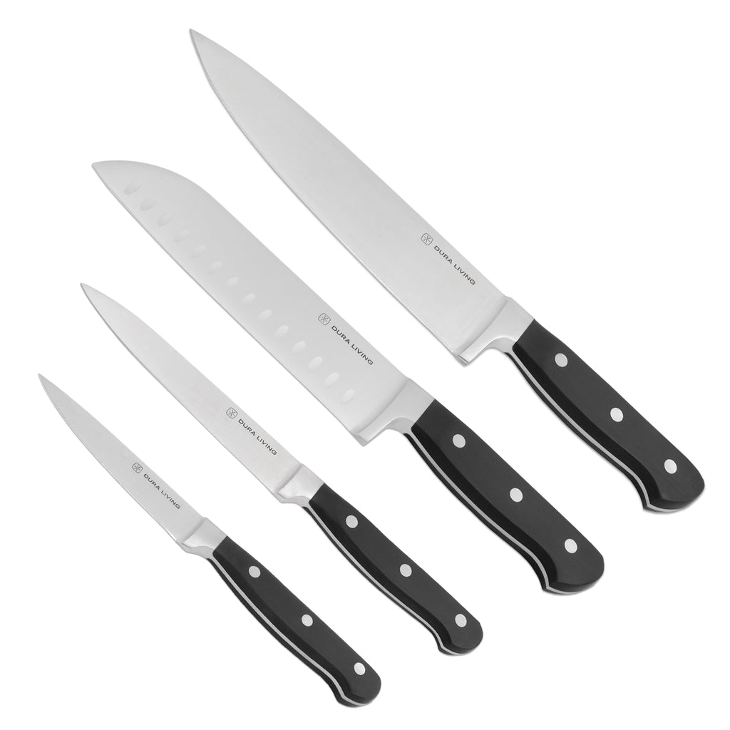 4 Pieces Kitchen Knives Set with Black Blade – Mopita