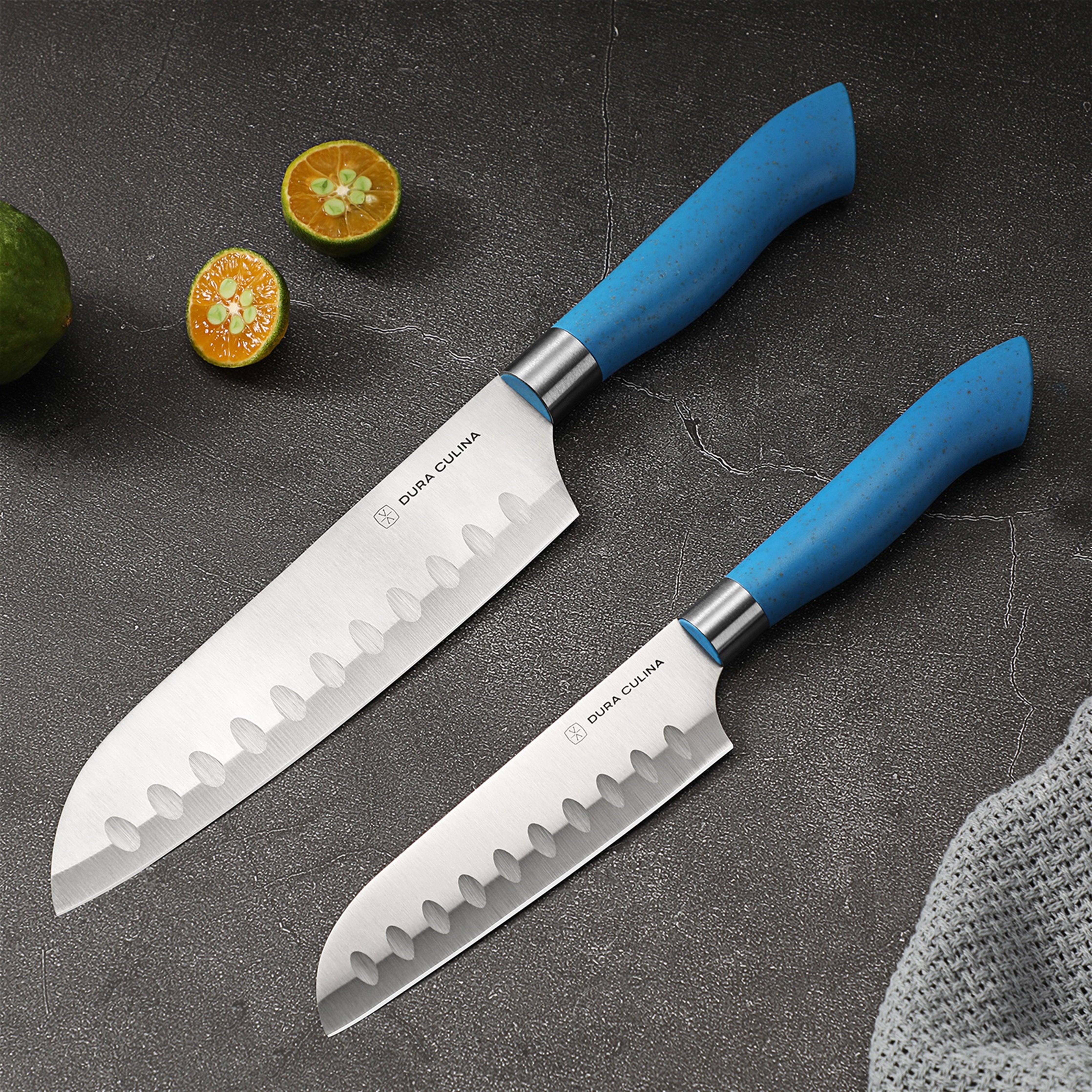 EcoCut 10 Piece Kitchen Knife Set With Blade Guards, Blue