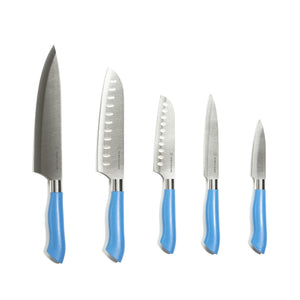 EcoCut 10 Piece Kitchen Knife Set With Blade Guards, Blue