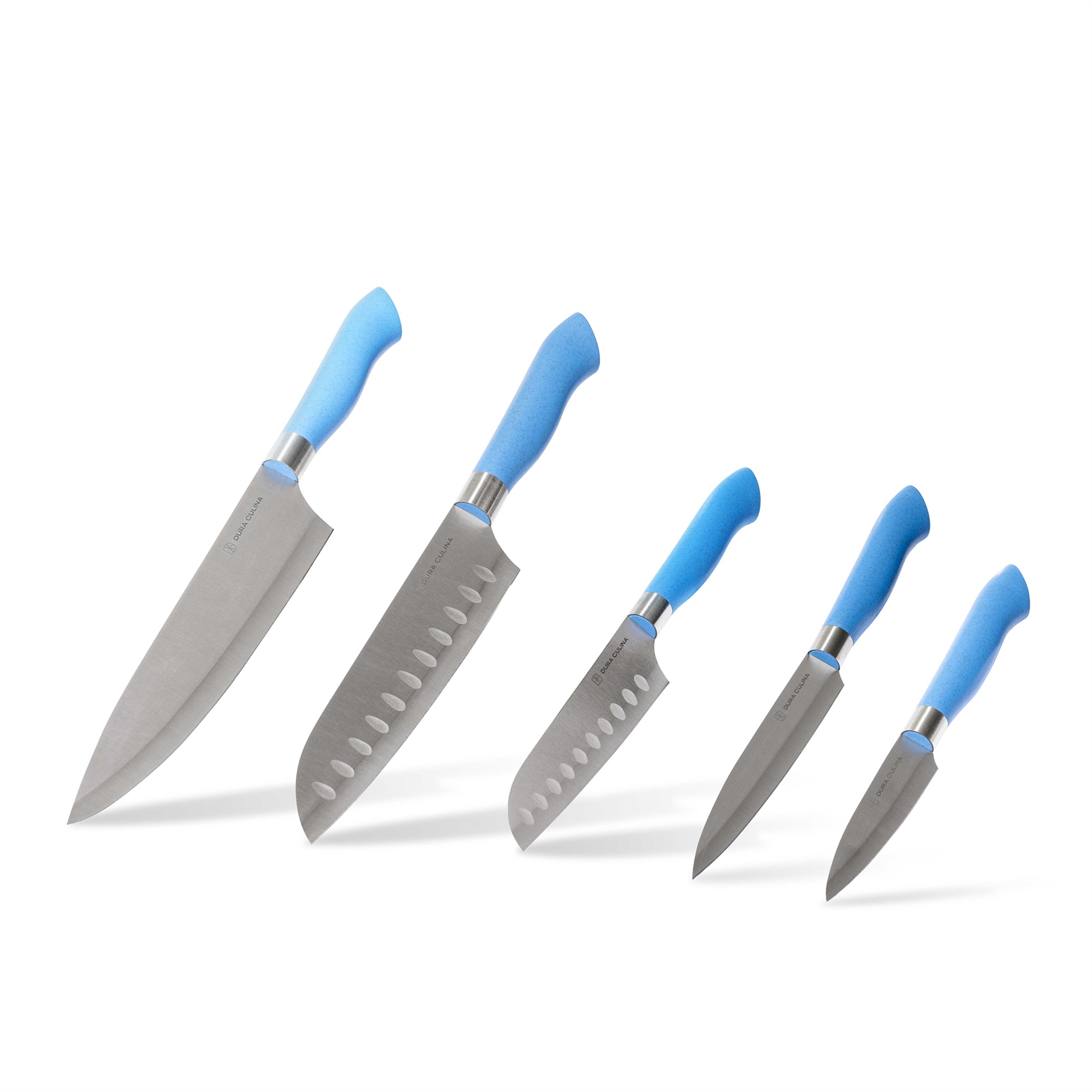 EcoCut 10 Piece Kitchen Knife Set With Blade Guards, Blue