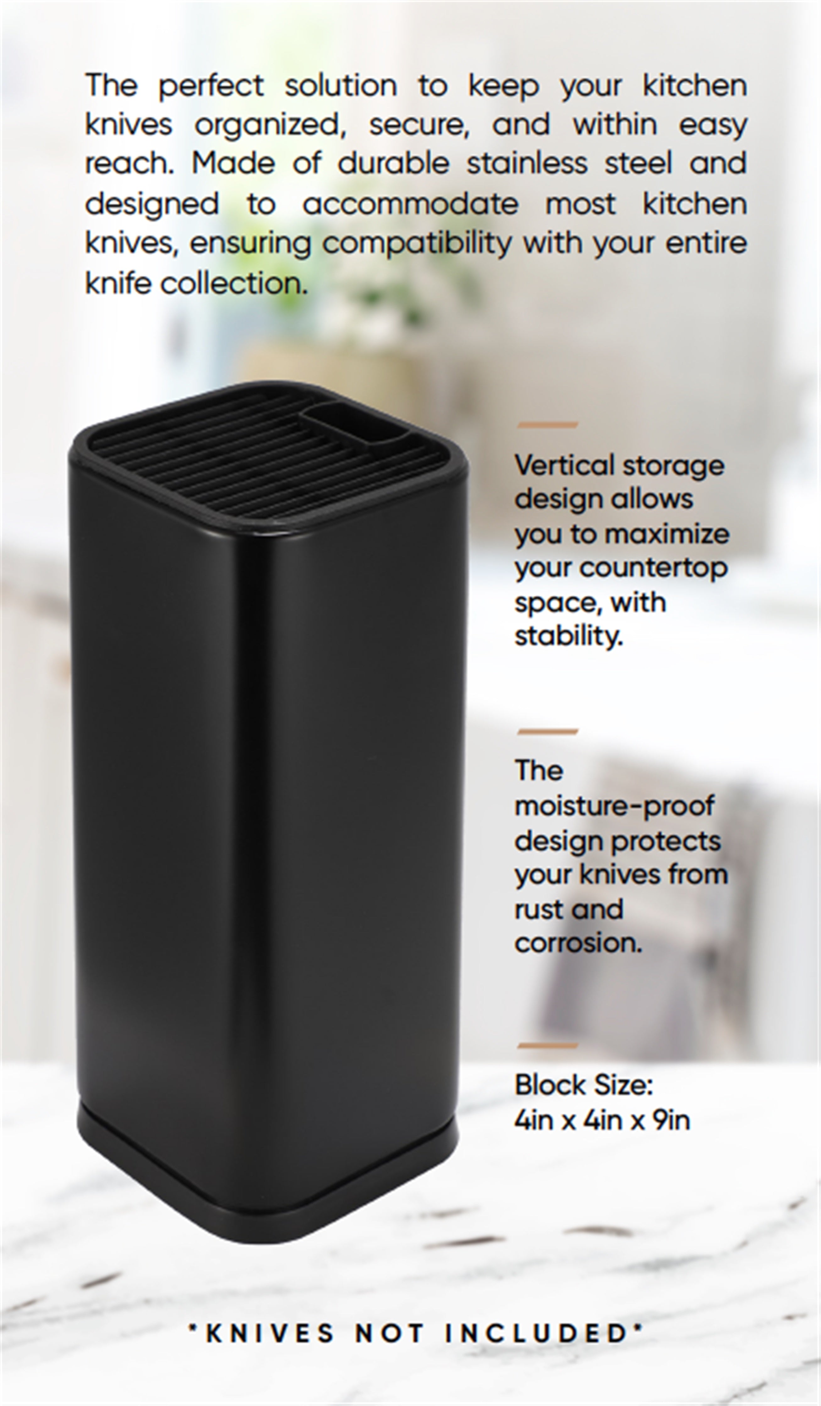 Universal Knife Block Holder, Black