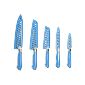 EcoCut 10 Piece Kitchen Knife Set With Blade Guards, Blue