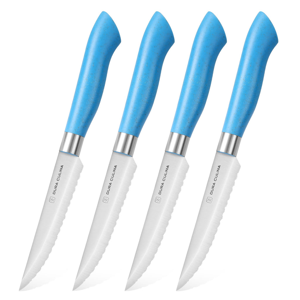 EcoCut 8 Piece Steak Knife Set, Blue – Dura Living