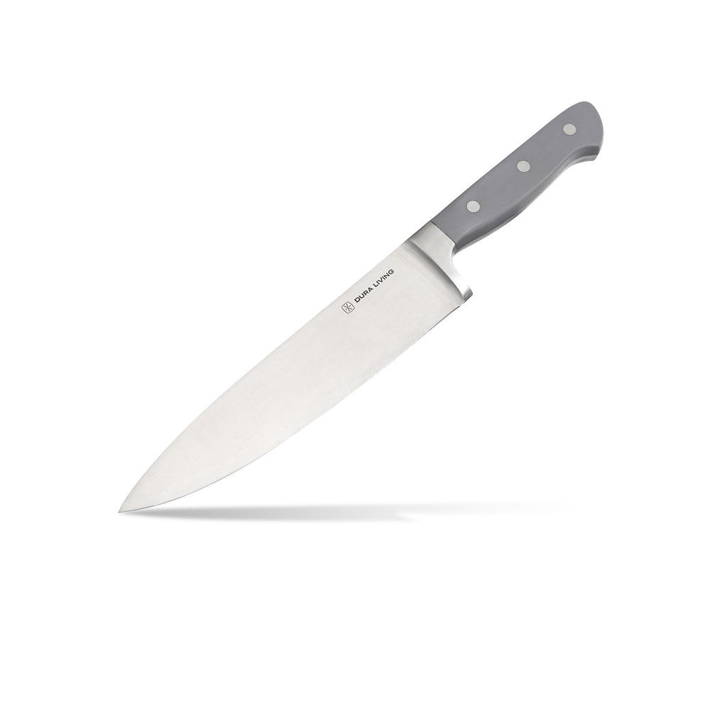 Dura Living 8 inch Chef Knife - Forged Stainless Steel Kitchen Knife, Gray