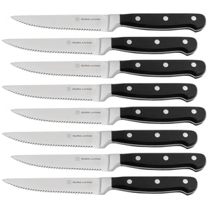 Superior Set of 8 Steak Knives - Black