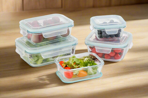 10-Piece Glass Food Storage Containers with Airtight Locking Lids (5 Containers + 5 Lids)