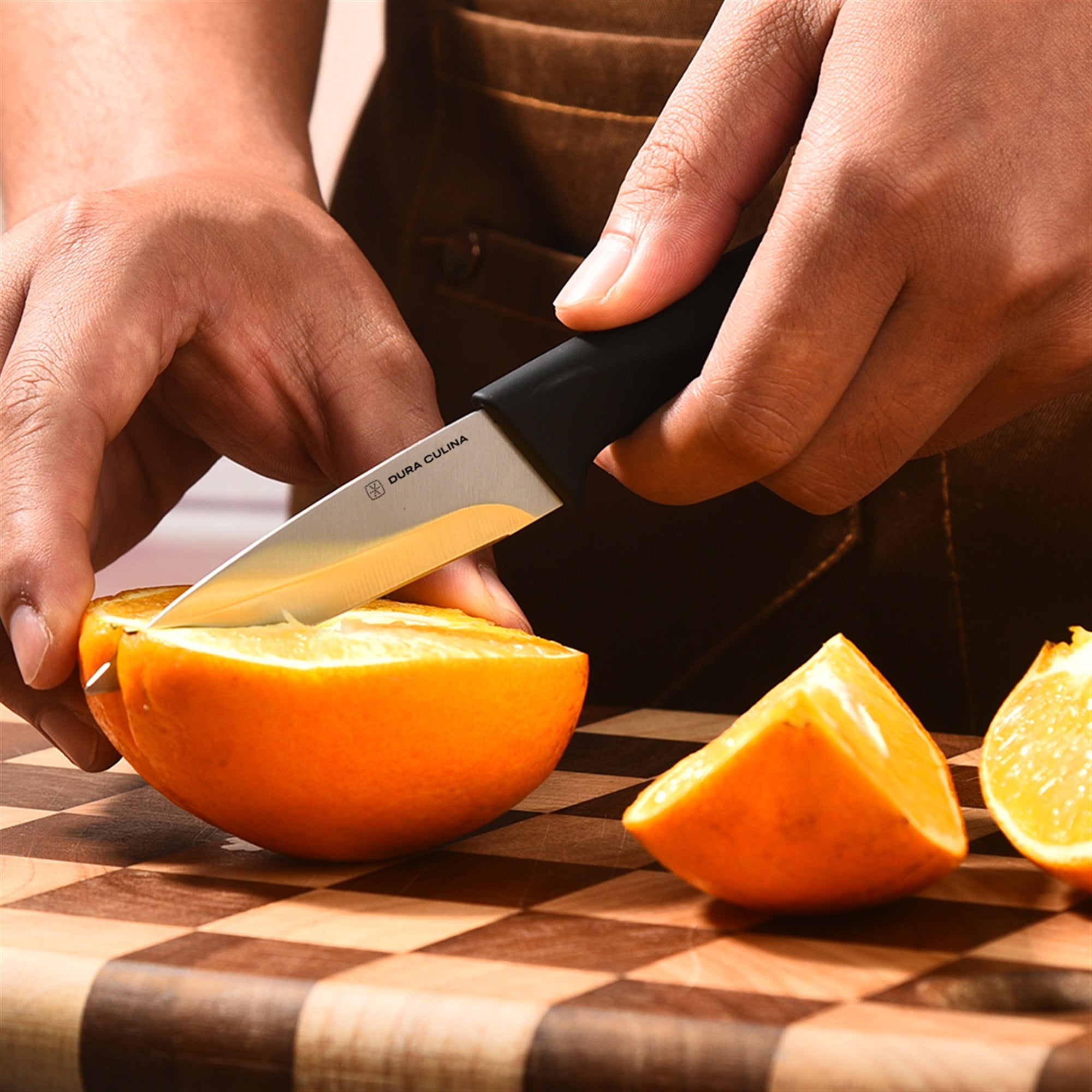 4-Piece Knife Set - High Carbon Stainless Steel Kitchen Knives with Ergonomic Handles, Matching Blade Guards, Multi-Purpose Shears
