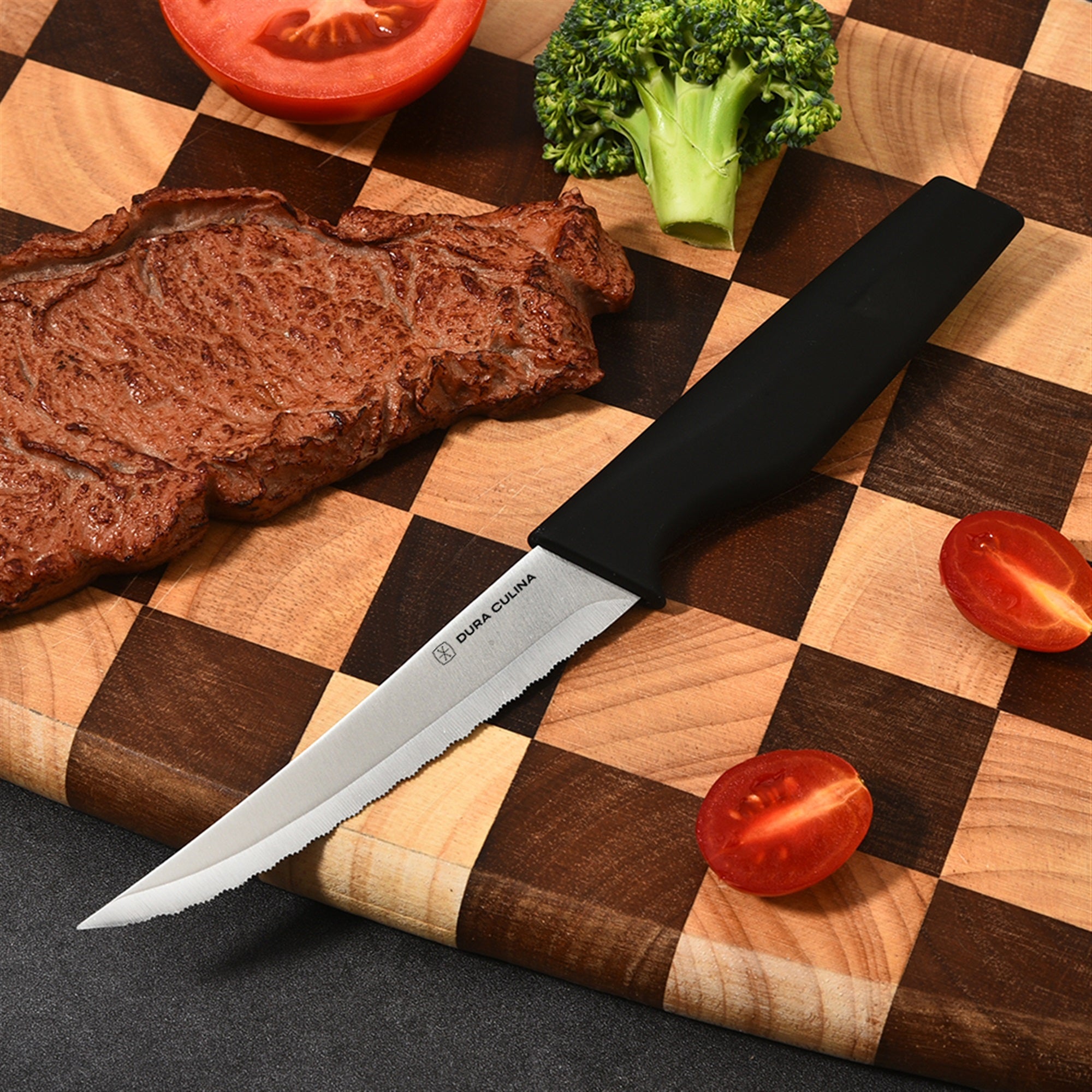 8-Piece Steak Knife Set - High Carbon Stainless Steel Serrated Blades with Ergonomic Handles, 4.5” Premium Kitchen Knives for Dining