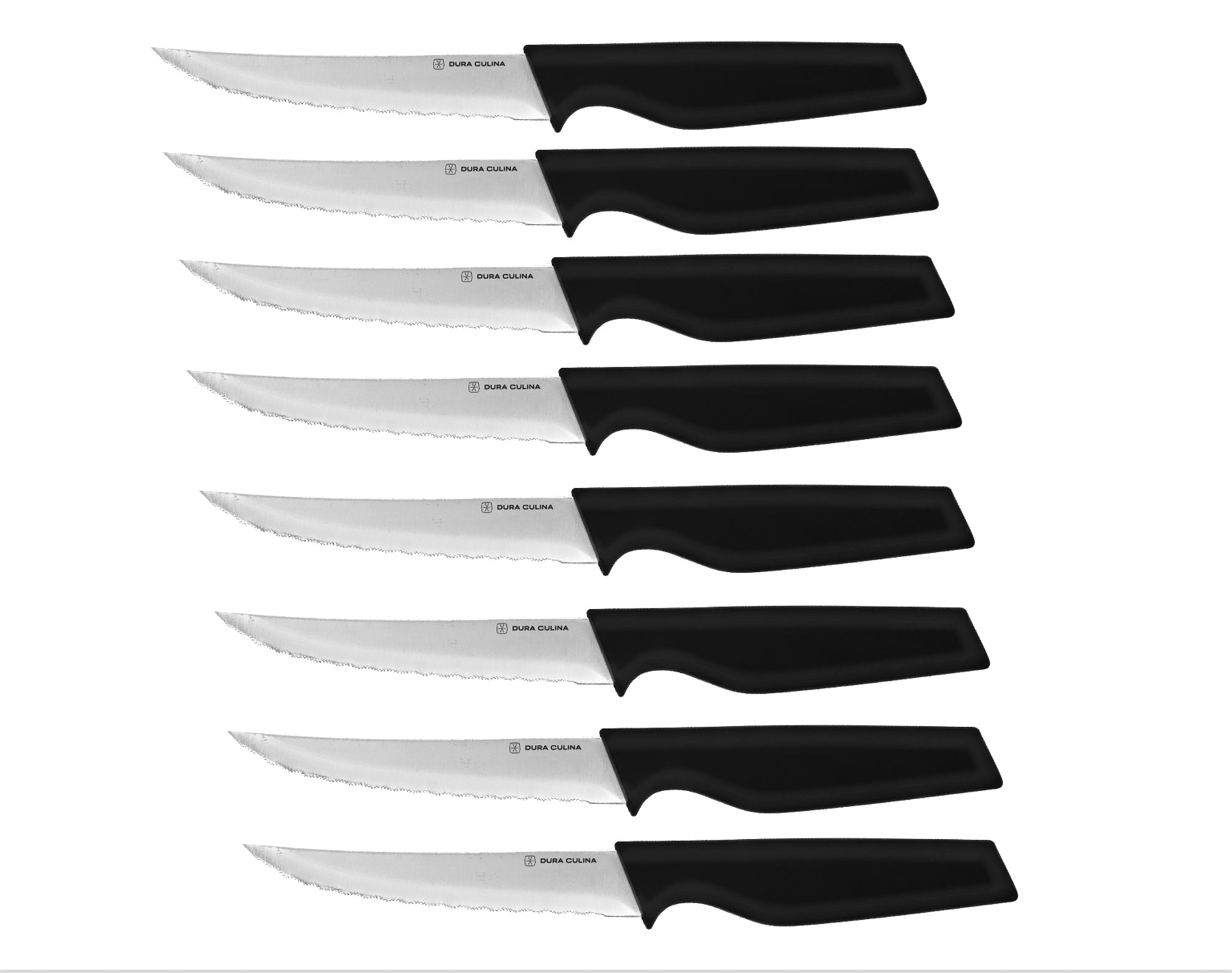 8-Piece Steak Knife Set - High Carbon Stainless Steel Serrated Blades with Ergonomic Handles, 4.5” Premium Kitchen Knives for Dining
