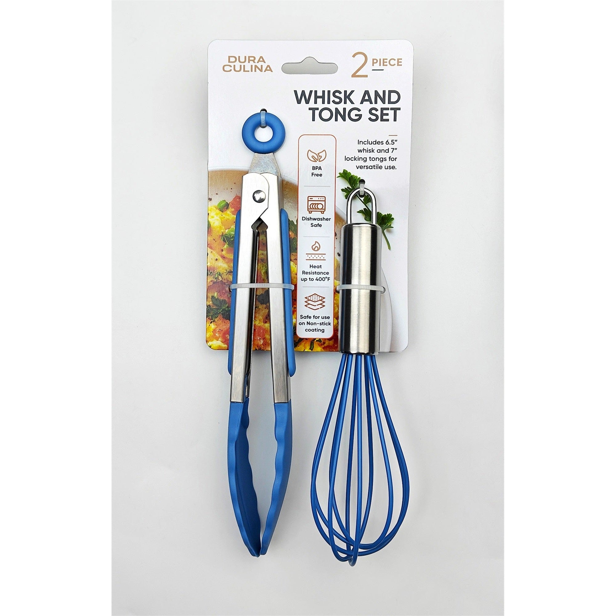 2-Piece Whisk & Tong Set – Versatile and Stylish in Blue – Lifestyle – Dura Living