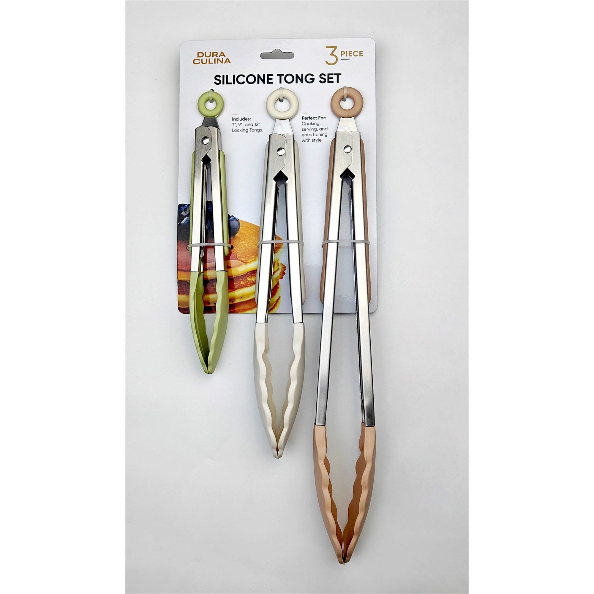 3-Piece Kitchen Tong Set for Versatile Cooking & Serving (Multi Color) – Lifestyle – Dura Living