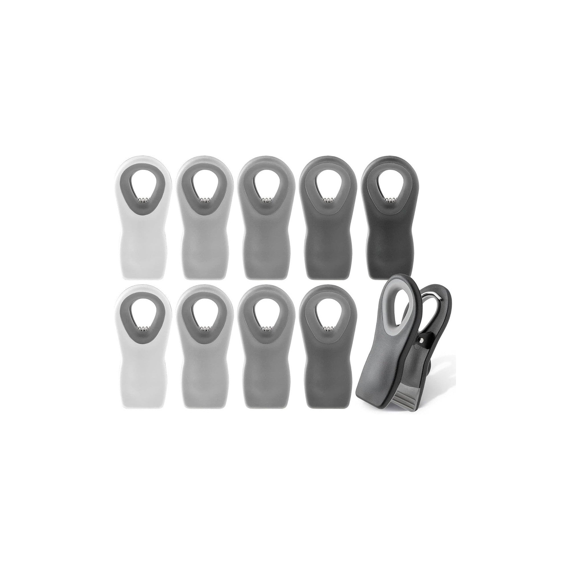10-Piece Magnetic Bag Clip Set, Greys – Main View – Dura Living