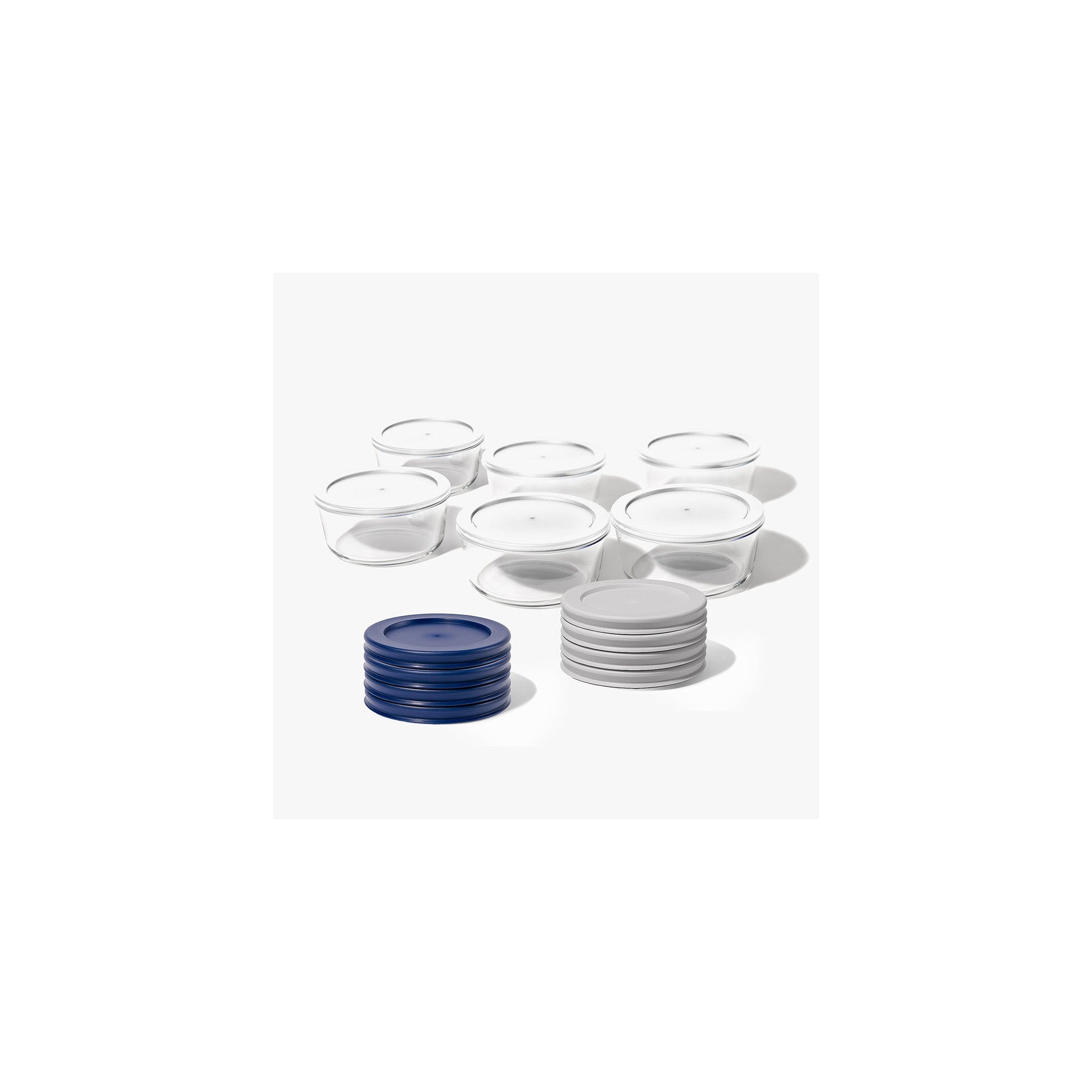 12 Piece (4 Cup / 32oz) Round Glass Food Storage Container Set (6 Containers + 6 Lids) with Bonus Lids – Dura Living