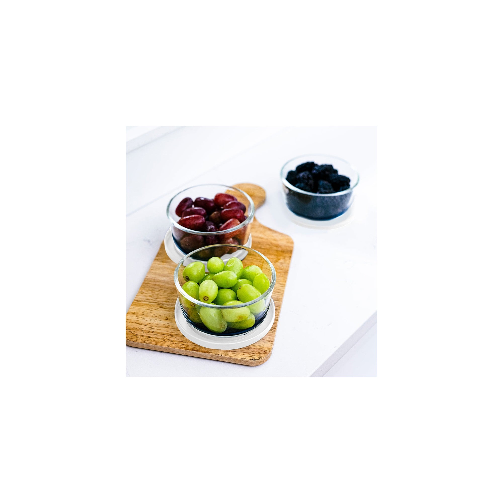 12 Piece (2 Cup / 16oz) Round Glass Food Storage Container Set (6 Containers + 6 Lids) with Bonus Lids – Scale Reference – Dura Living