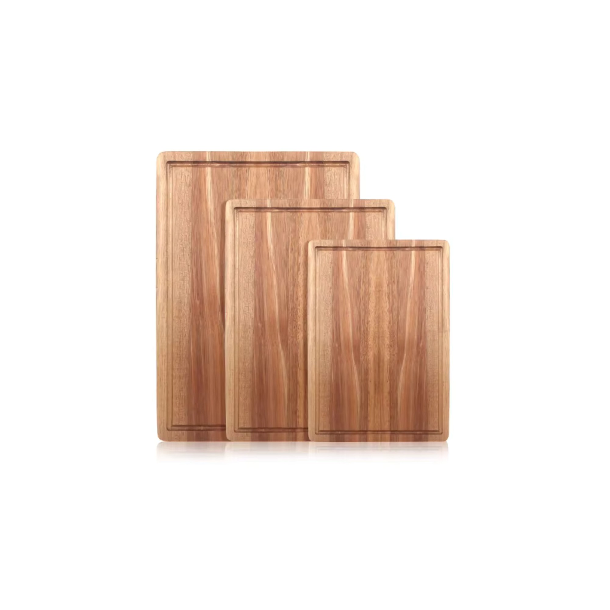 3-Piece Acacia Wood Cutting Board Set – Main View – Dura Living