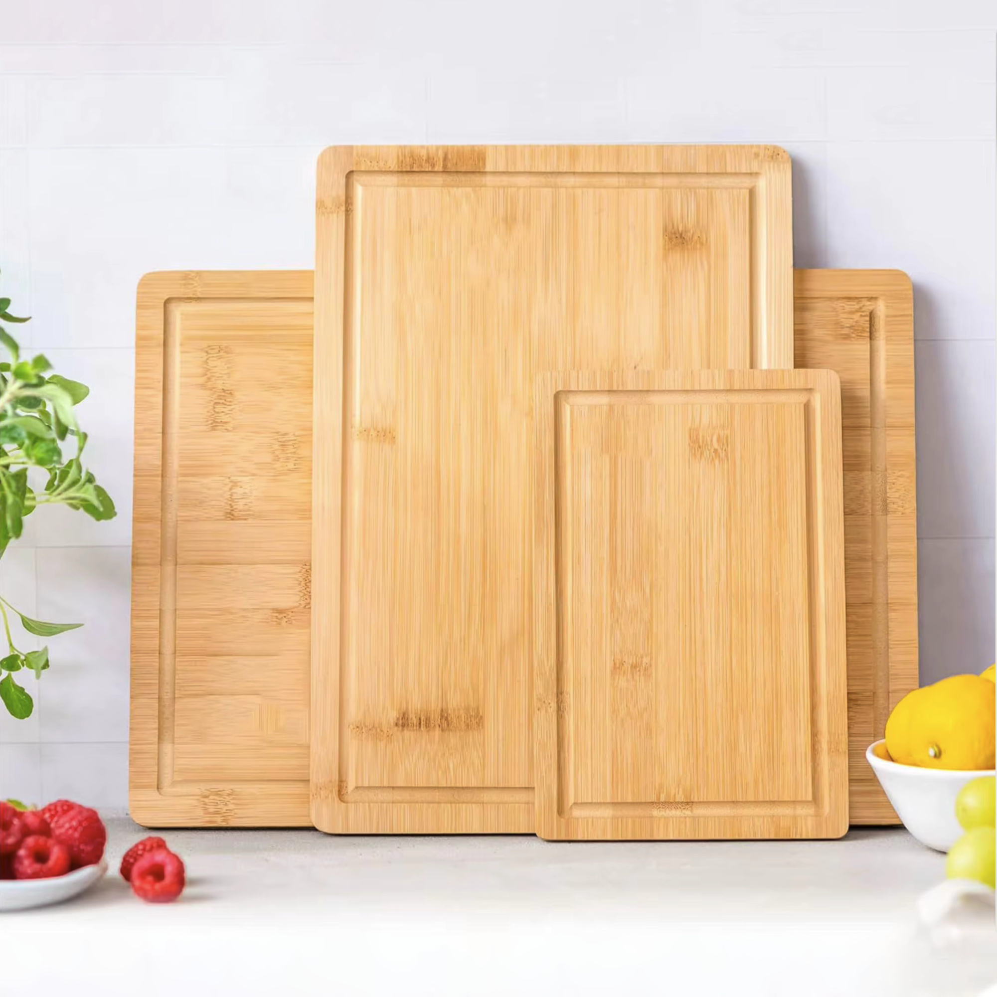 3-Piece Bamboo Cutting Board Set – Main View – Dura Living