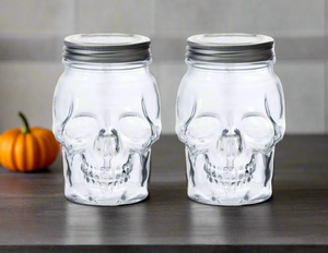 Dura Living Skull Mason Jar with Lid-42 oz Clear 2-Pack