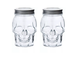 Dura Living Skull Mason Jar with Lid-42 oz Clear 2-Pack