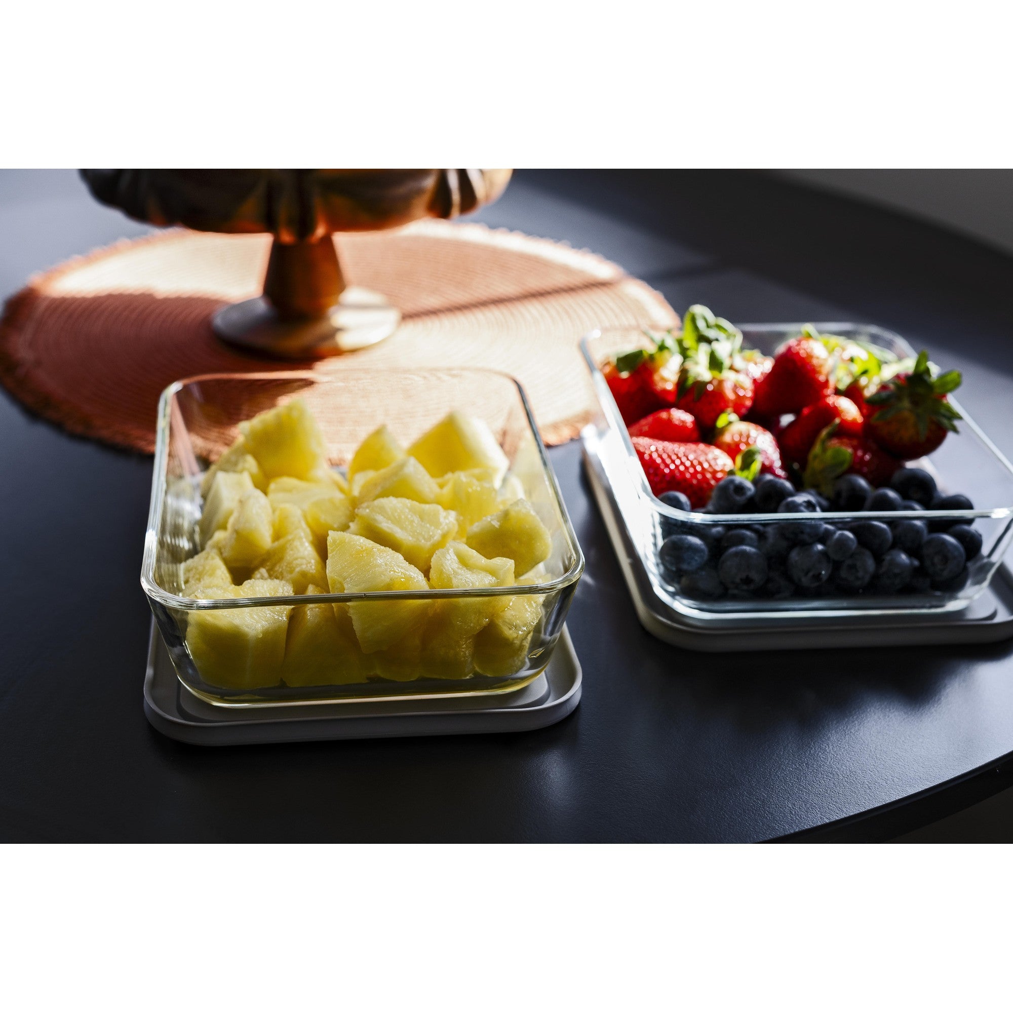 Glass Food Storage Containers - 4 Piece 6.55 Cup (2 Containers + 2 Lids) Rectangular Set – Dura Living