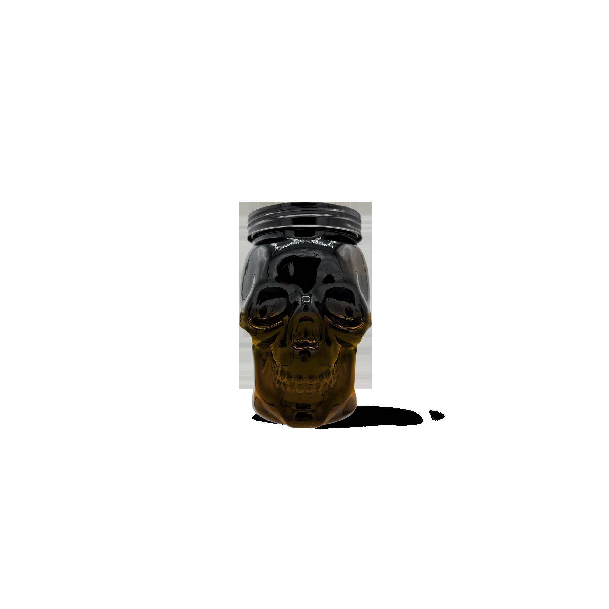 Skull Mason Jar with Lid, 4-Piece Set (2 skull Mason Jars & 2 Lids) 42oz, Black – Detail – Dura Living