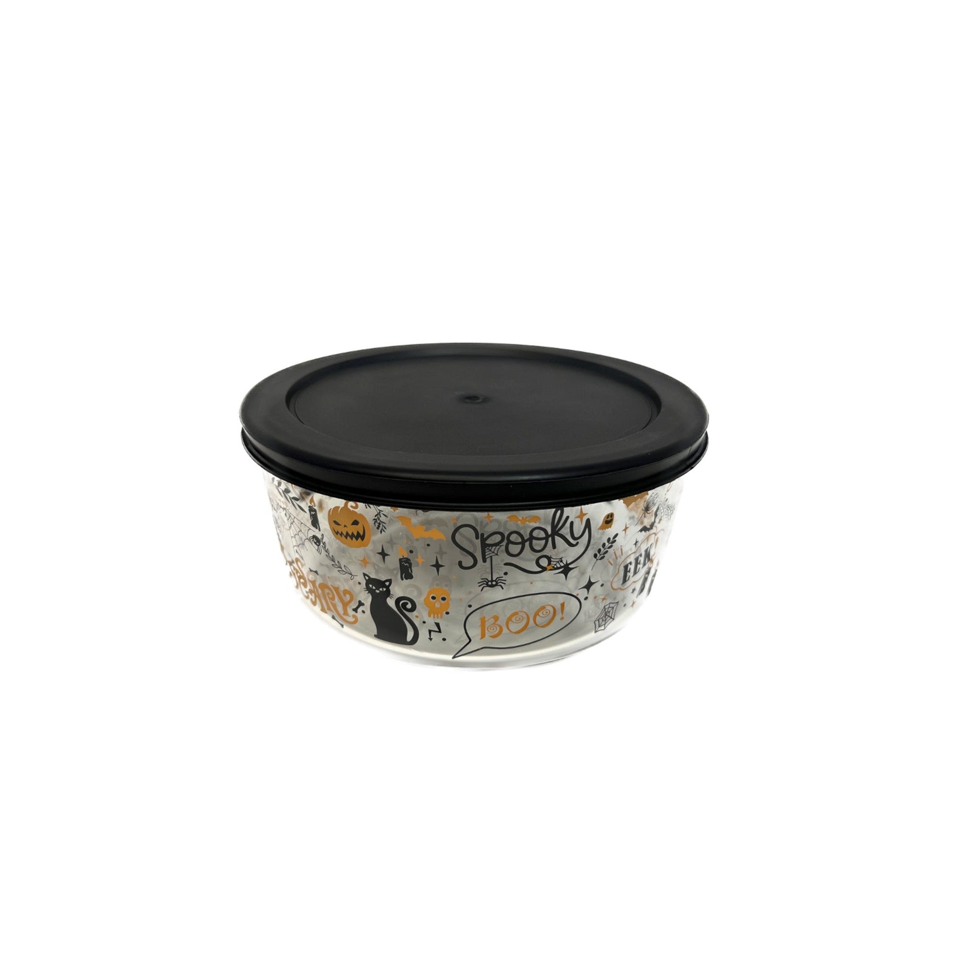 Dura Living Halloween Glass Food Storage Containers - 4 Piece 4 Cup Set (2 Containers + 2 Lids) – Packaging – Dura Living