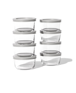 Glass Food Storage Containers - 16 Piece 1 Cup Set (8 Containers + 8 Lids)