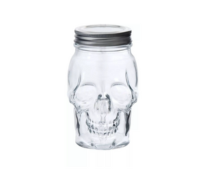 Dura Living Skull Mason Jar with Lid-16 oz Clear 2-Pack