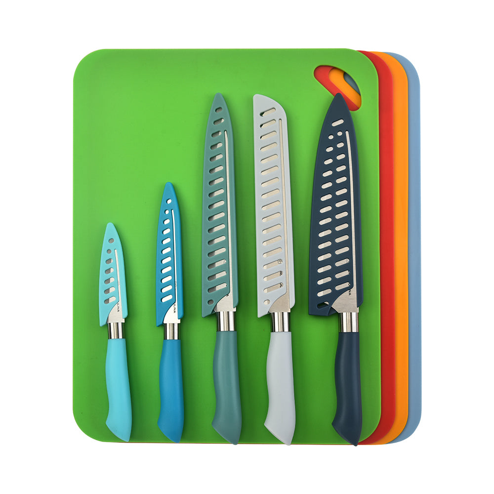 14-Piece Color-Coded Knife & Cutting Board Set