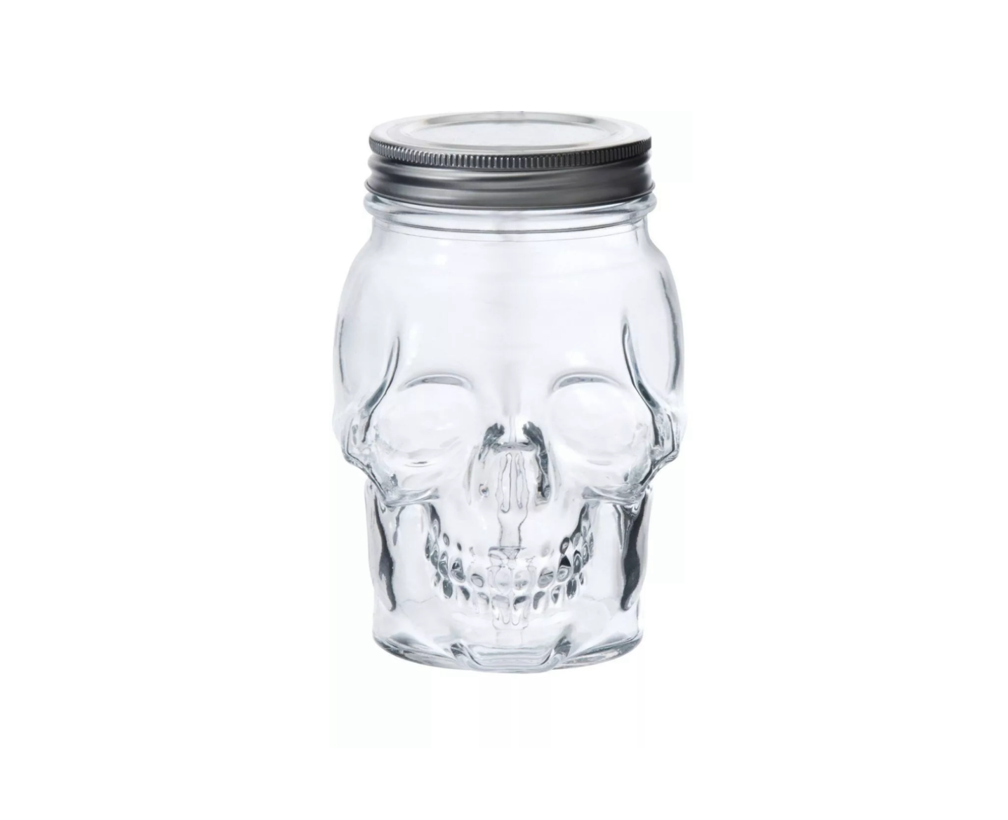 Dura Living Skull Mason Jar with Lid-42 oz Clear 2-Pack