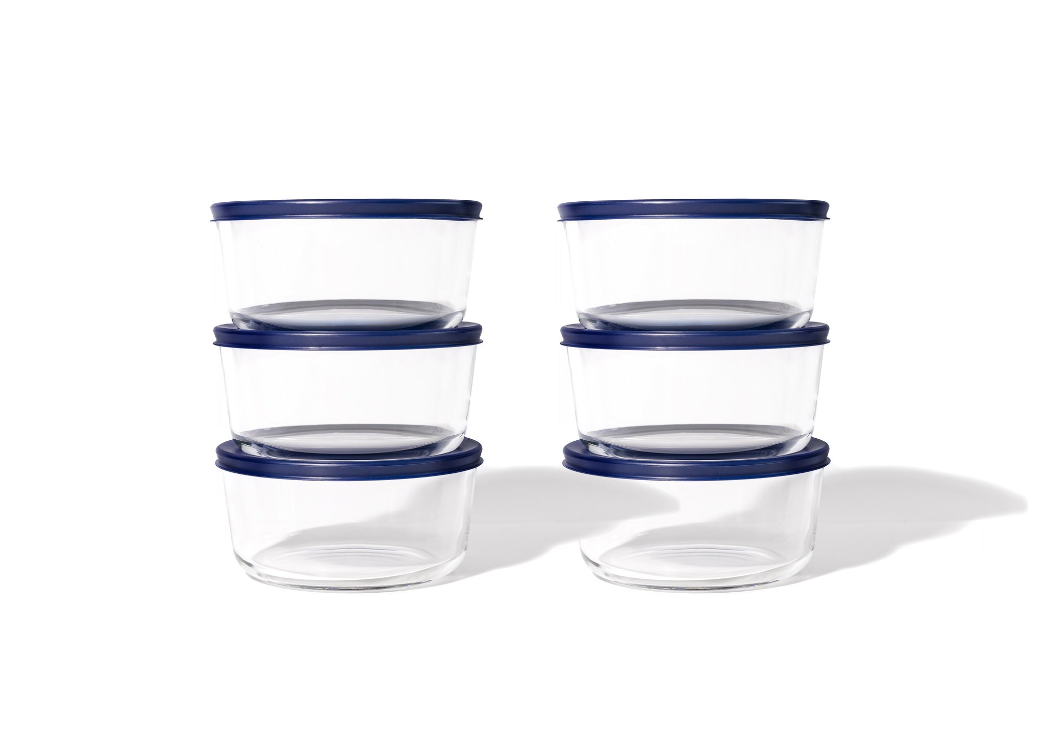 Glass Food Storage Containers - 12 Piece 2 Cup Set (6 Containers + 6 Lids)