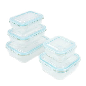 20-Piece Glass Food Storage Containers with Airtight Locking Lids (10 Containers + 10 Lids)