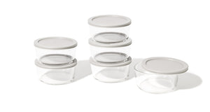 Glass Food Storage Containers - 12 Piece 4 Cup Set (6 Containers + 6 Lids) BPA-Free Lids