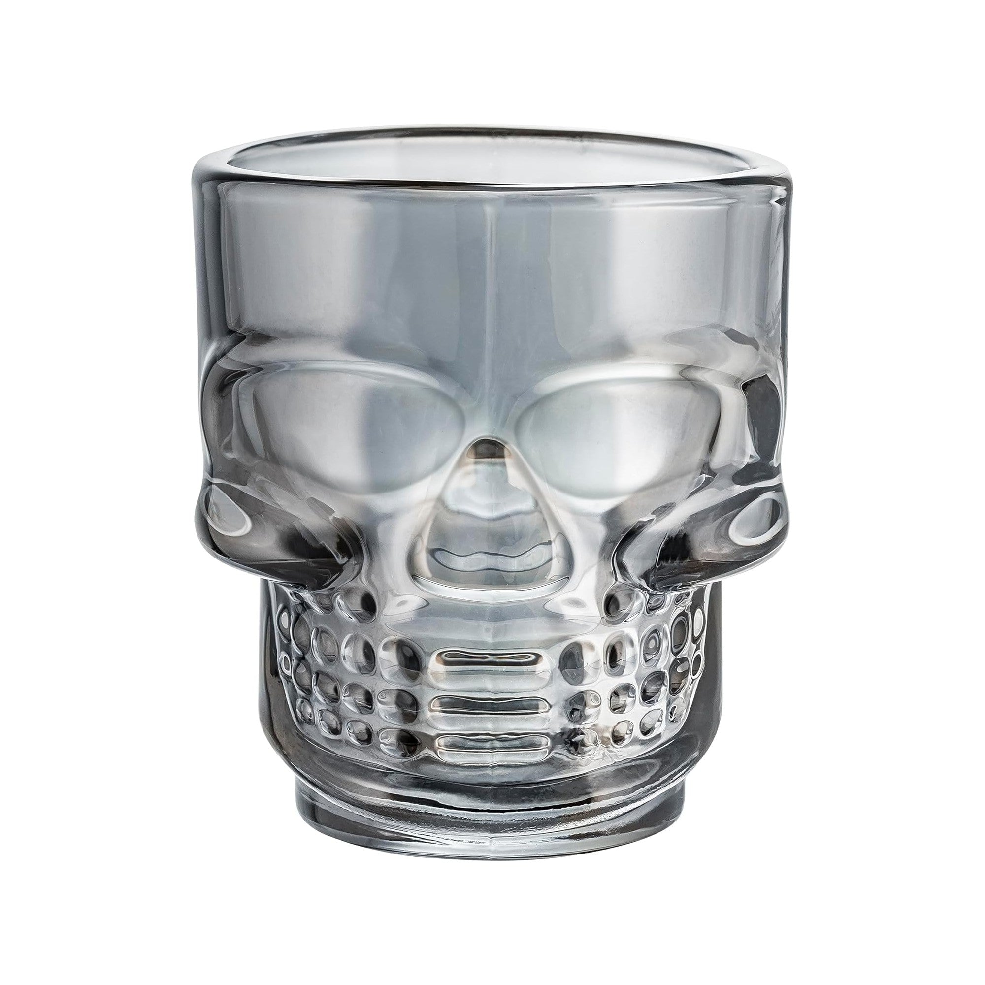 Set of 6 Skull Shot Glasses – 1.75 oz Glass Novelty Drinkware for Halloween Parties, Cocktail Bars & Home Decor – Detail – Dura Living