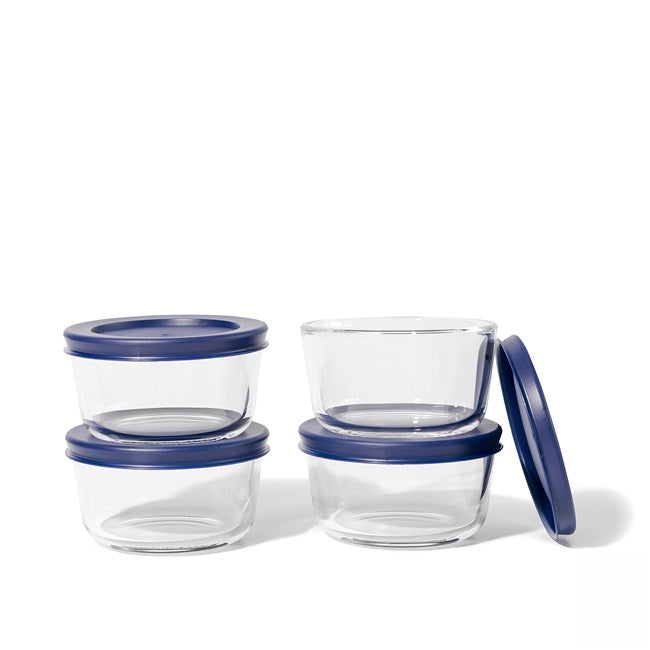 Glass Food Storage Containers - 16 Piece 1 Cup Set (8 Containers + 8 Lids)