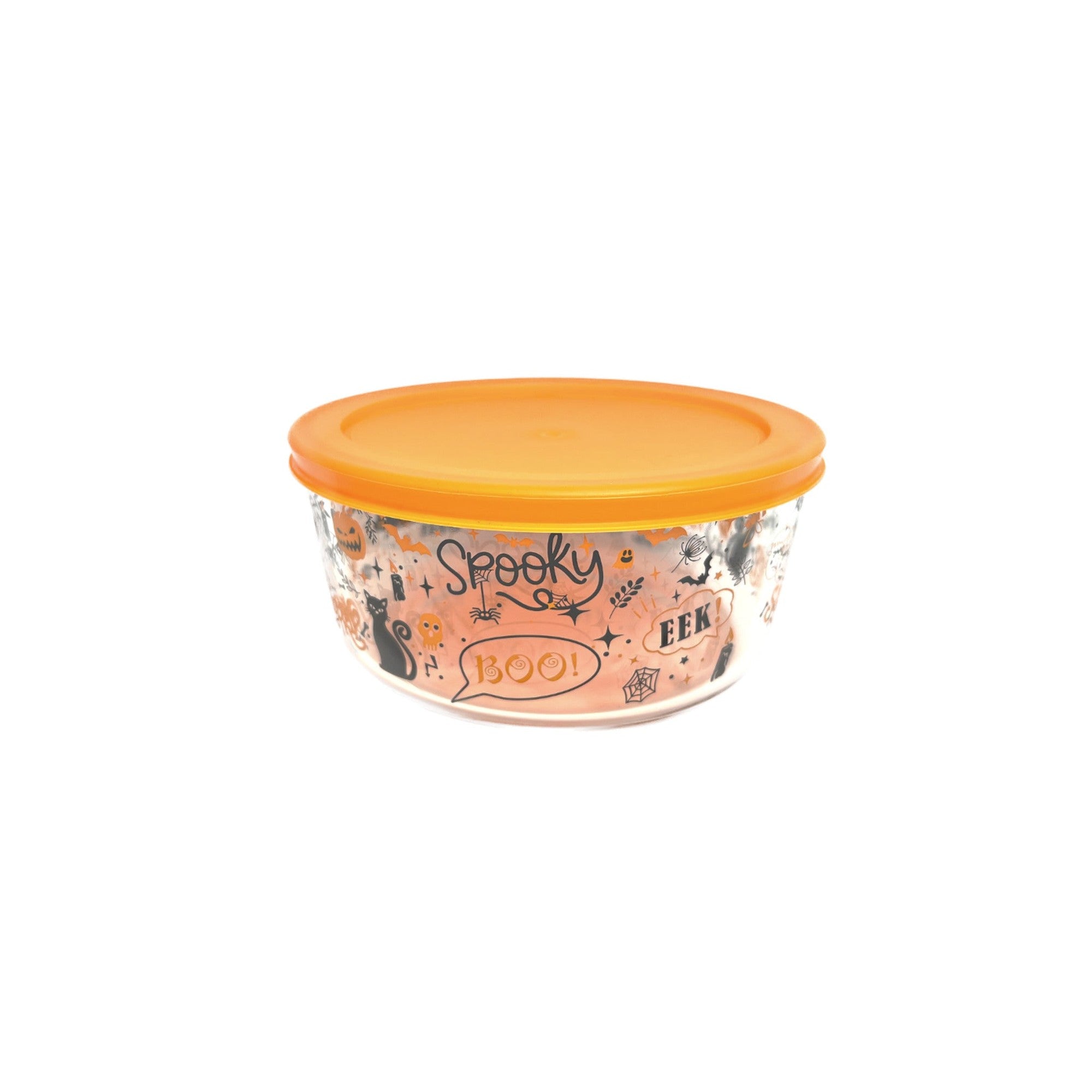 Dura Living Halloween Glass Food Storage Containers - 4 Piece 4 Cup Set (2 Containers + 2 Lids) – In Use – Dura Living